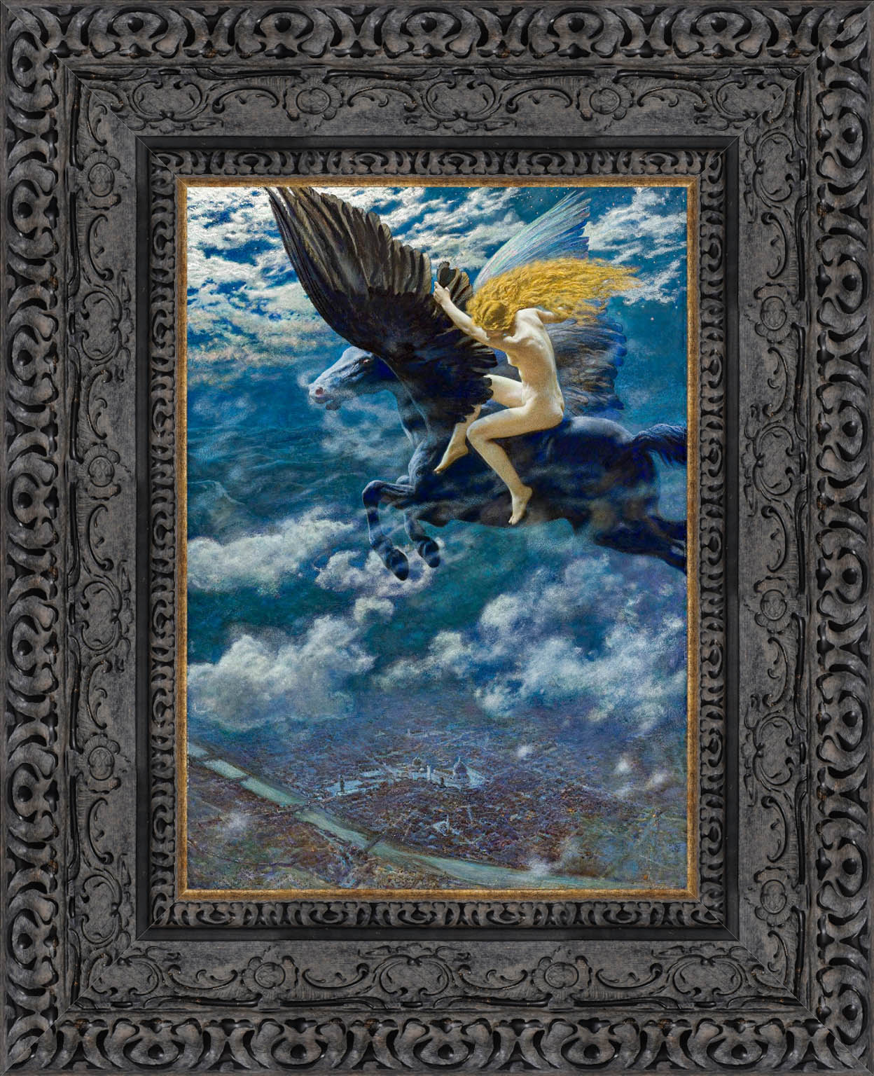 Dream Idyll A Valkyrie by Edward Robert Hughes — Framed Giclee Canvas Print | Canvas Classics