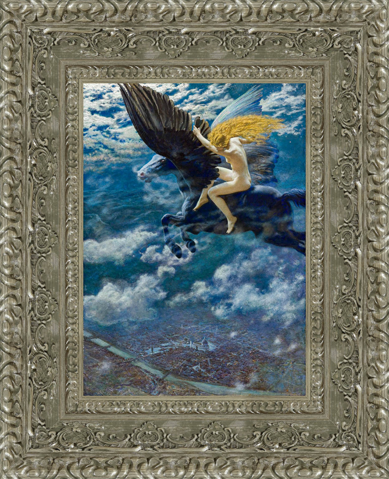 Dream Idyll A Valkyrie by Edward Robert Hughes — Framed Giclee Canvas Print | Canvas Classics