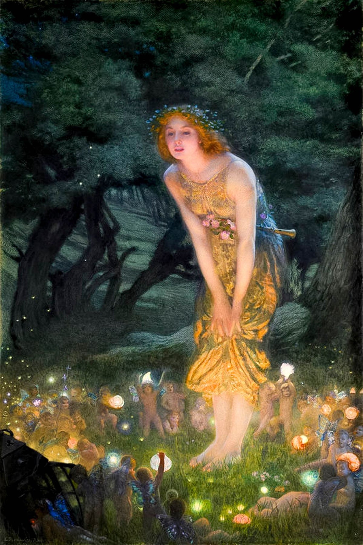 Midsummer Eve – Edward Robert Hughes, 1908, framed