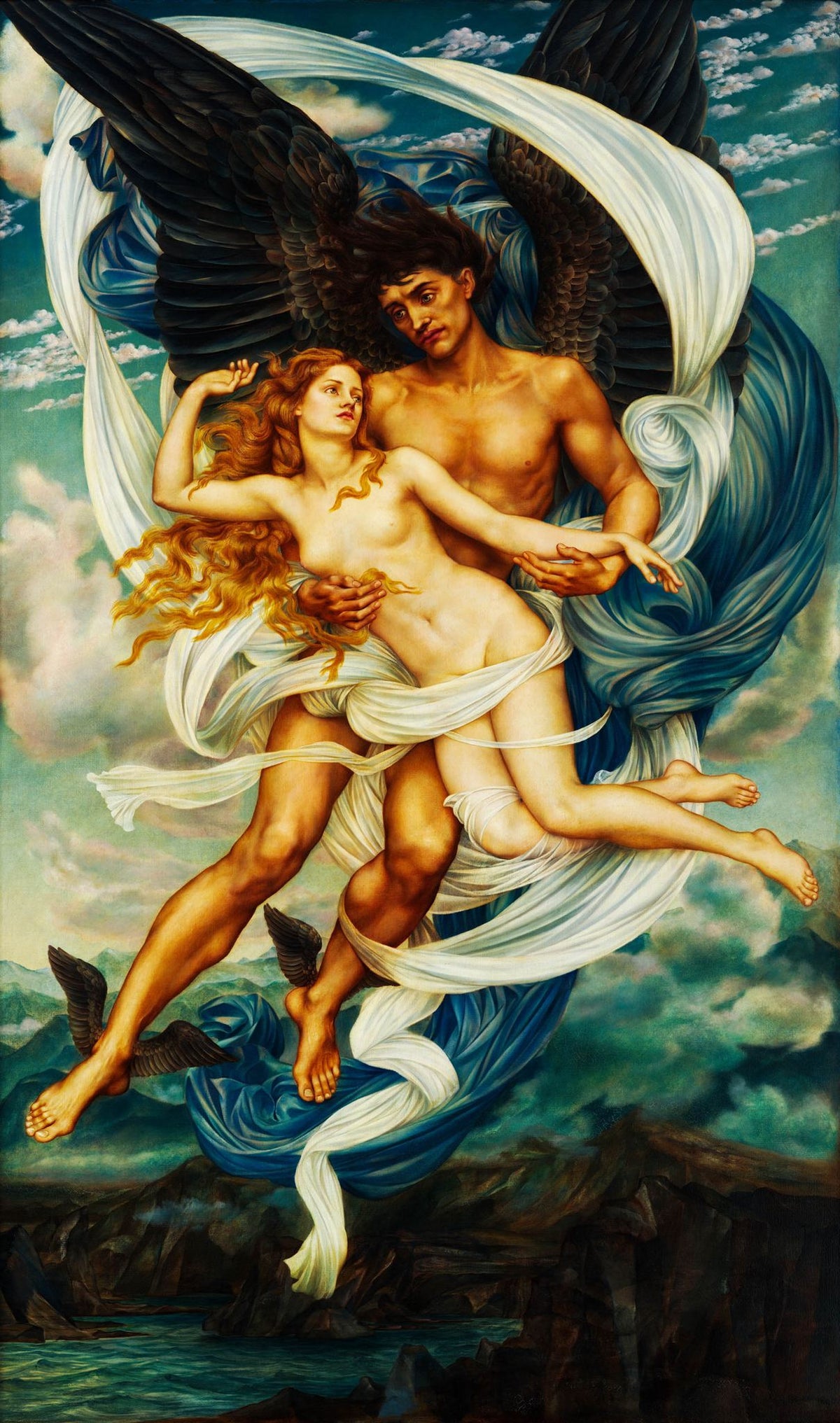 Boreas And Oreithyia – Evelyn De Morgan, 1896, framed