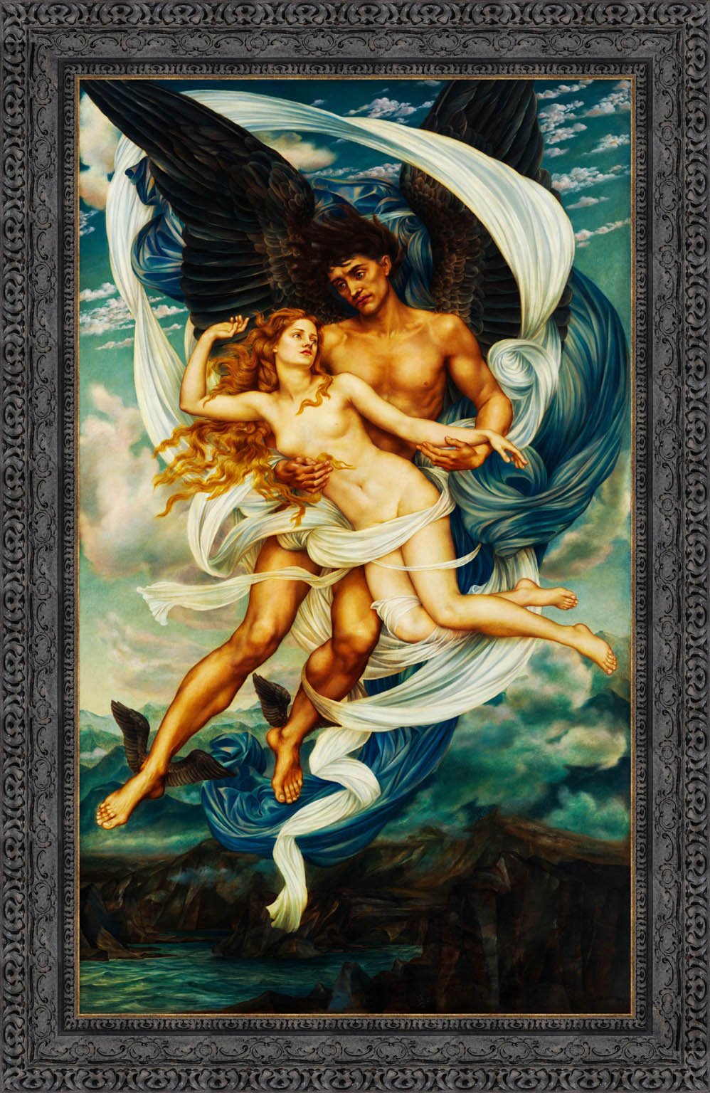 Boreas And Oreithyia by Evelyn De Morgan — Framed Giclee Canvas Print | Canvas Classics