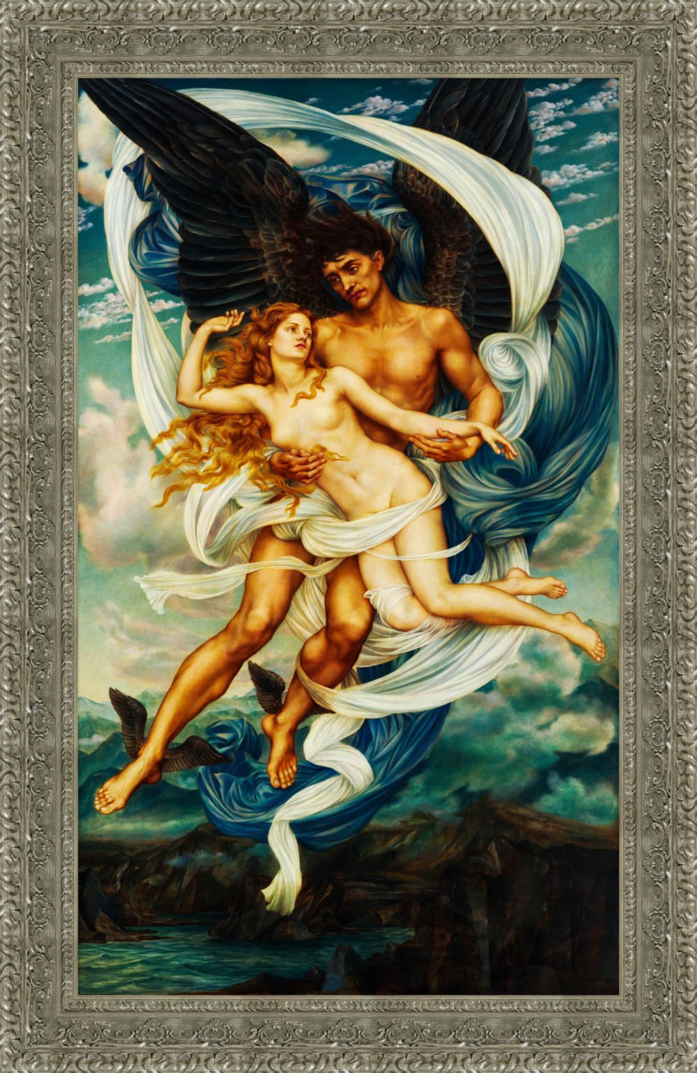 Boreas And Oreithyia by Evelyn De Morgan — Framed Giclee Canvas Print | Canvas Classics