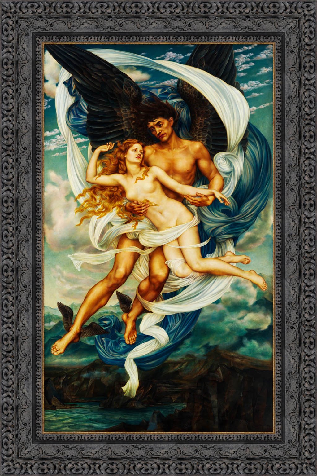 Boreas And Oreithyia by Evelyn De Morgan — Framed Giclee Canvas Print | Canvas Classics