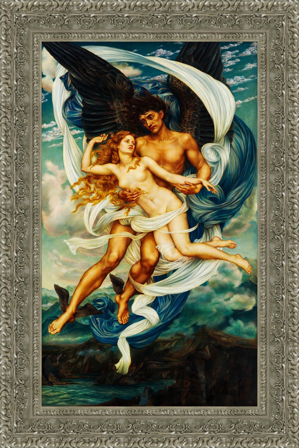 Boreas And Oreithyia by Evelyn De Morgan — Framed Giclee Canvas Print | Canvas Classics