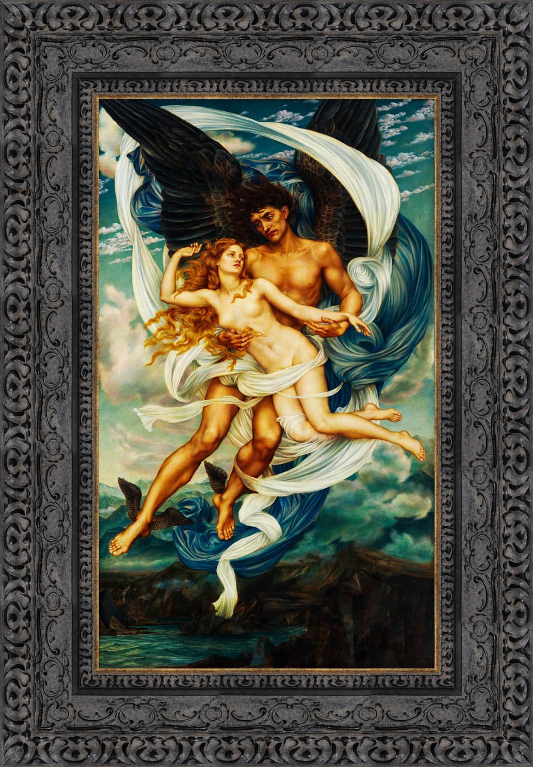 Boreas And Oreithyia by Evelyn De Morgan — Framed Giclee Canvas Print | Canvas Classics