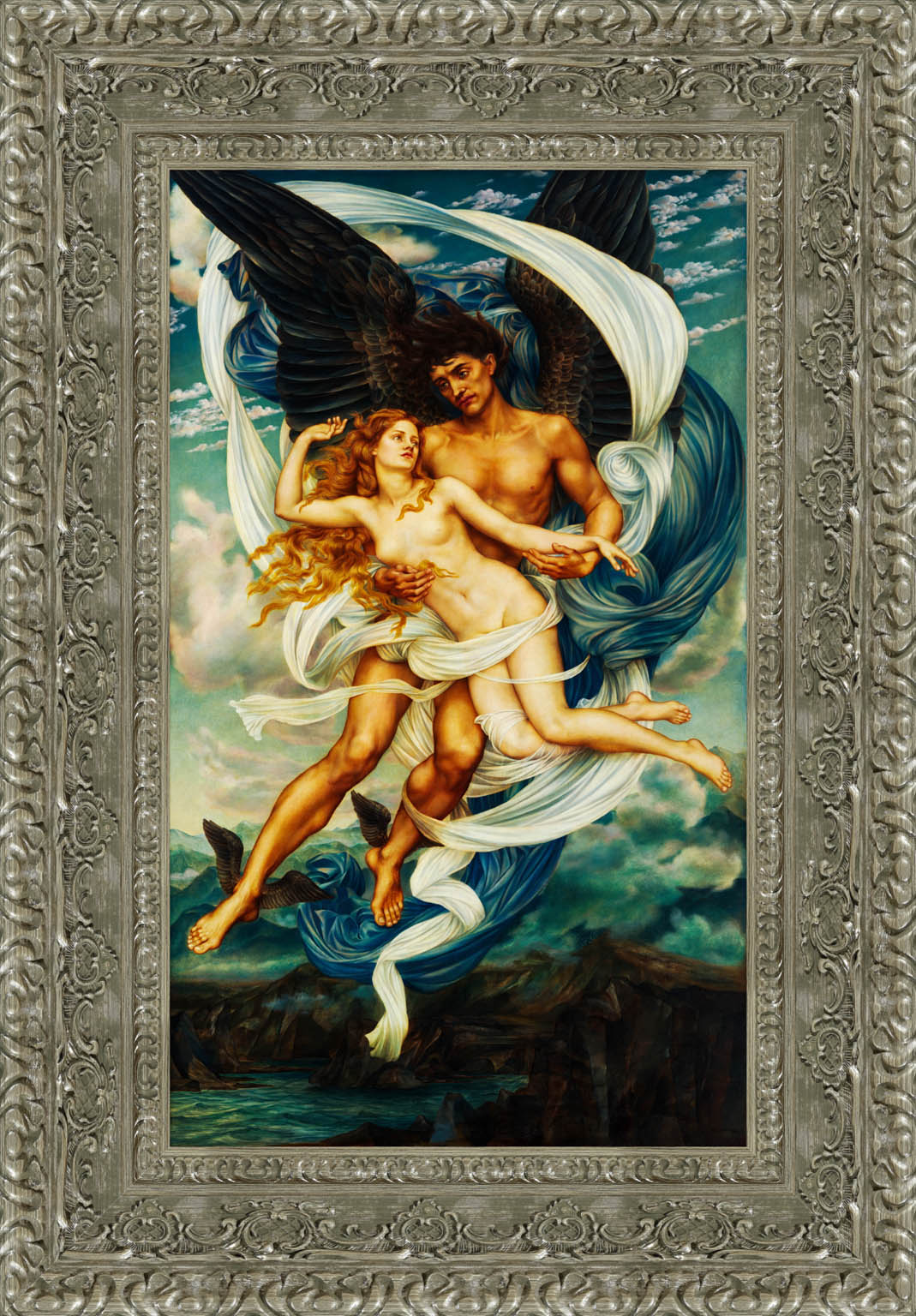 Boreas And Oreithyia by Evelyn De Morgan — Framed Giclee Canvas Print | Canvas Classics
