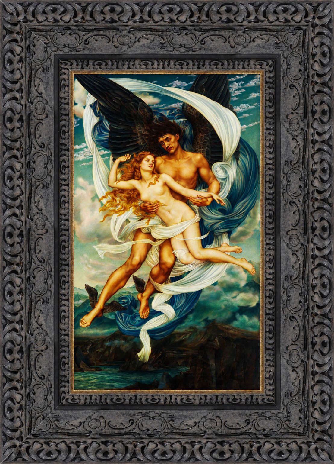 Boreas And Oreithyia by Evelyn De Morgan — Framed Giclee Canvas Print | Canvas Classics