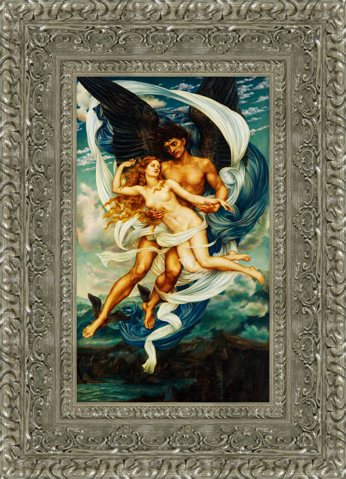 Boreas And Oreithyia by Evelyn De Morgan — Framed Giclee Canvas Print | Canvas Classics