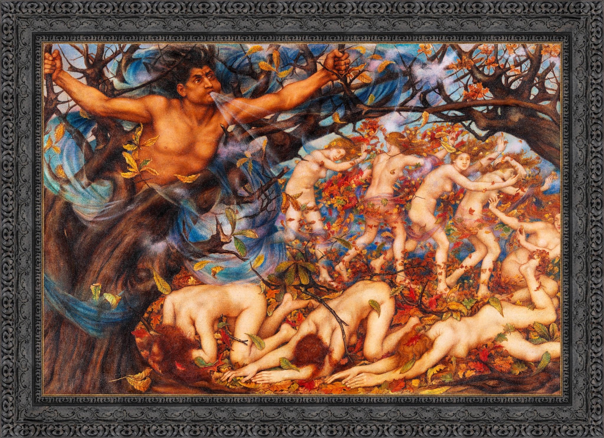 Boreas And The Fallen Leaves – Evelyn De Morgan, 1922 - Canvas Classics