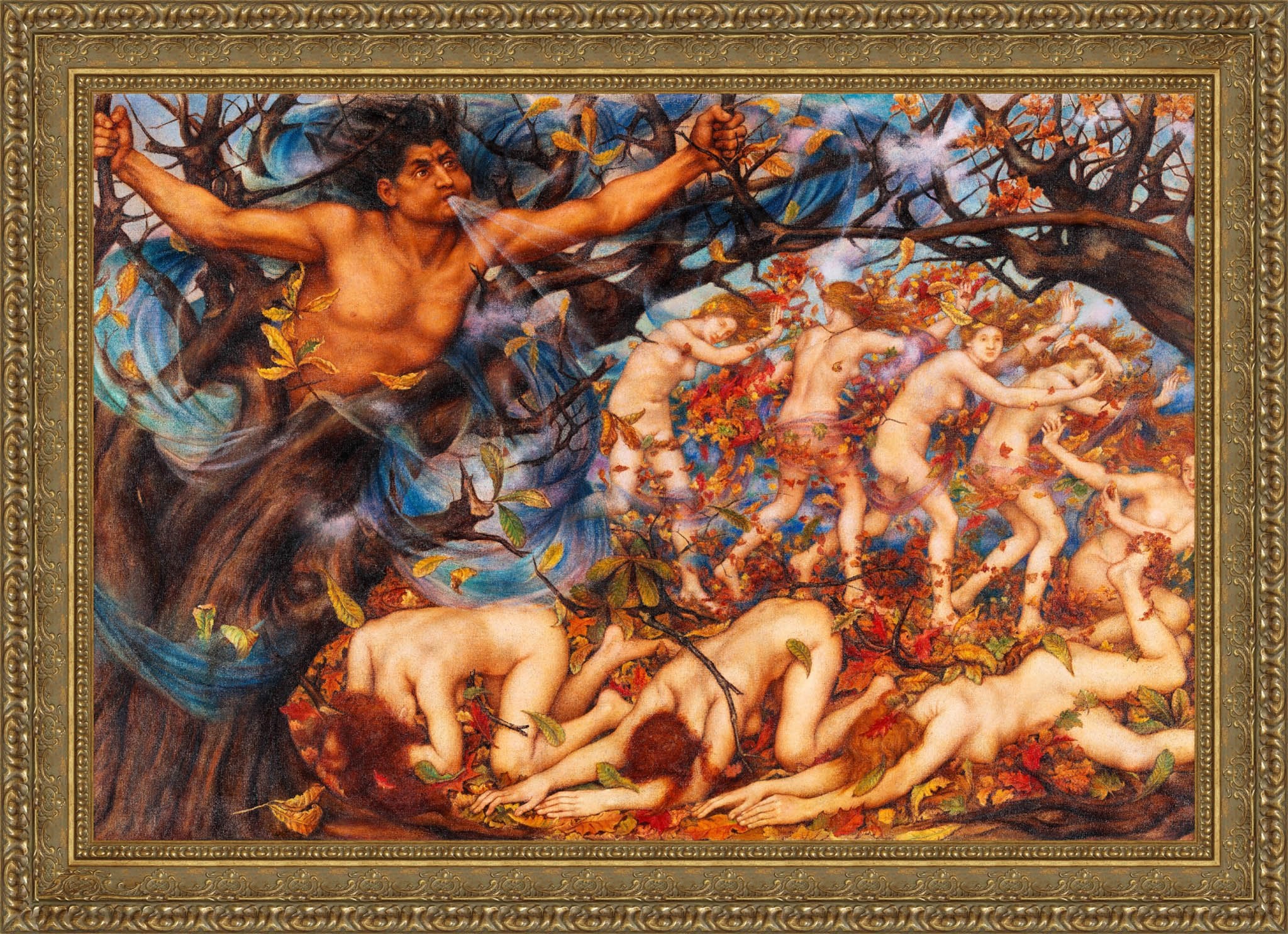 Boreas And The Fallen Leaves – Evelyn De Morgan, 1922 - Canvas Classics
