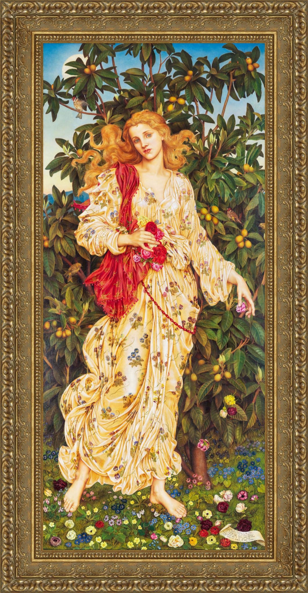 Flora by Evelyn De Morgan — Framed Giclee Canvas Print | Canvas Classics