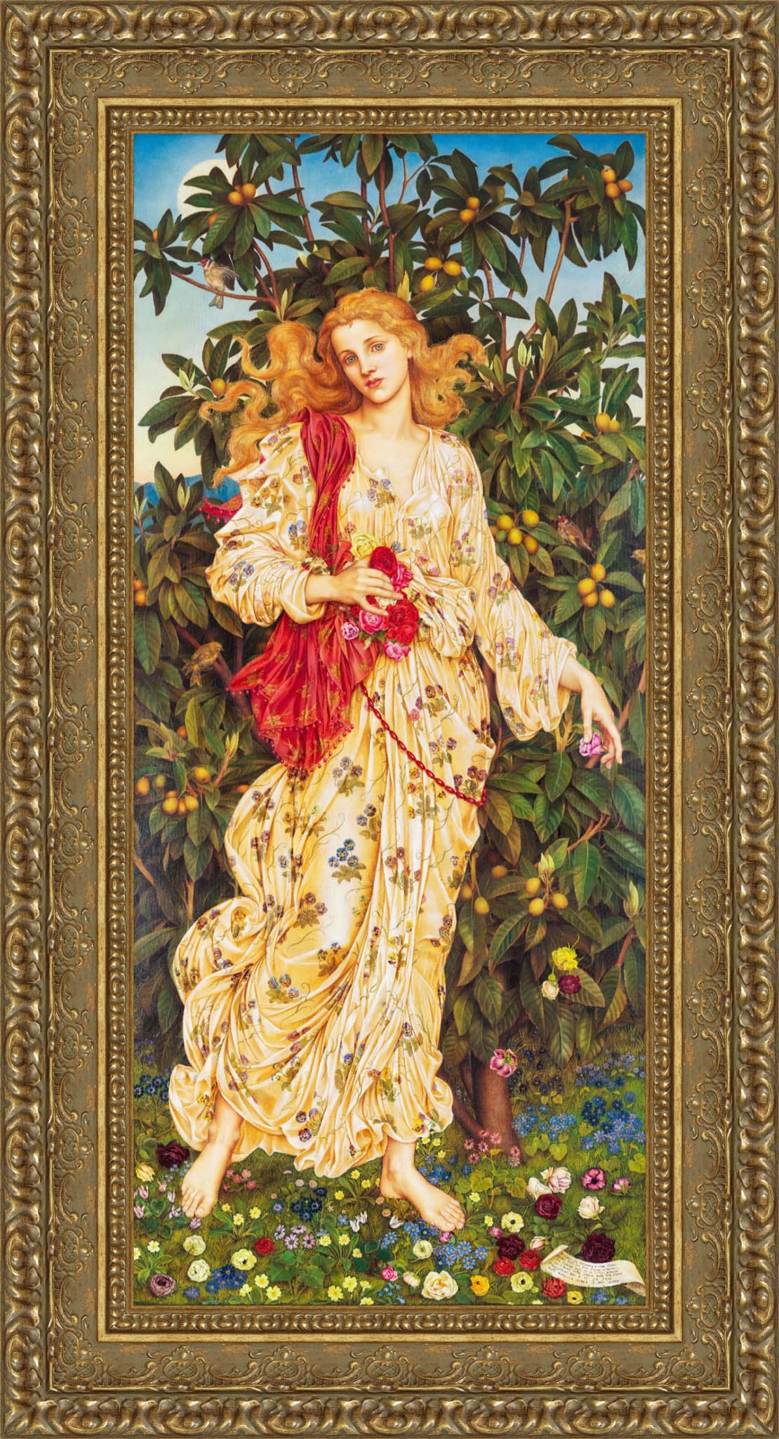 Flora by Evelyn De Morgan — Framed Giclee Canvas Print | Canvas Classics