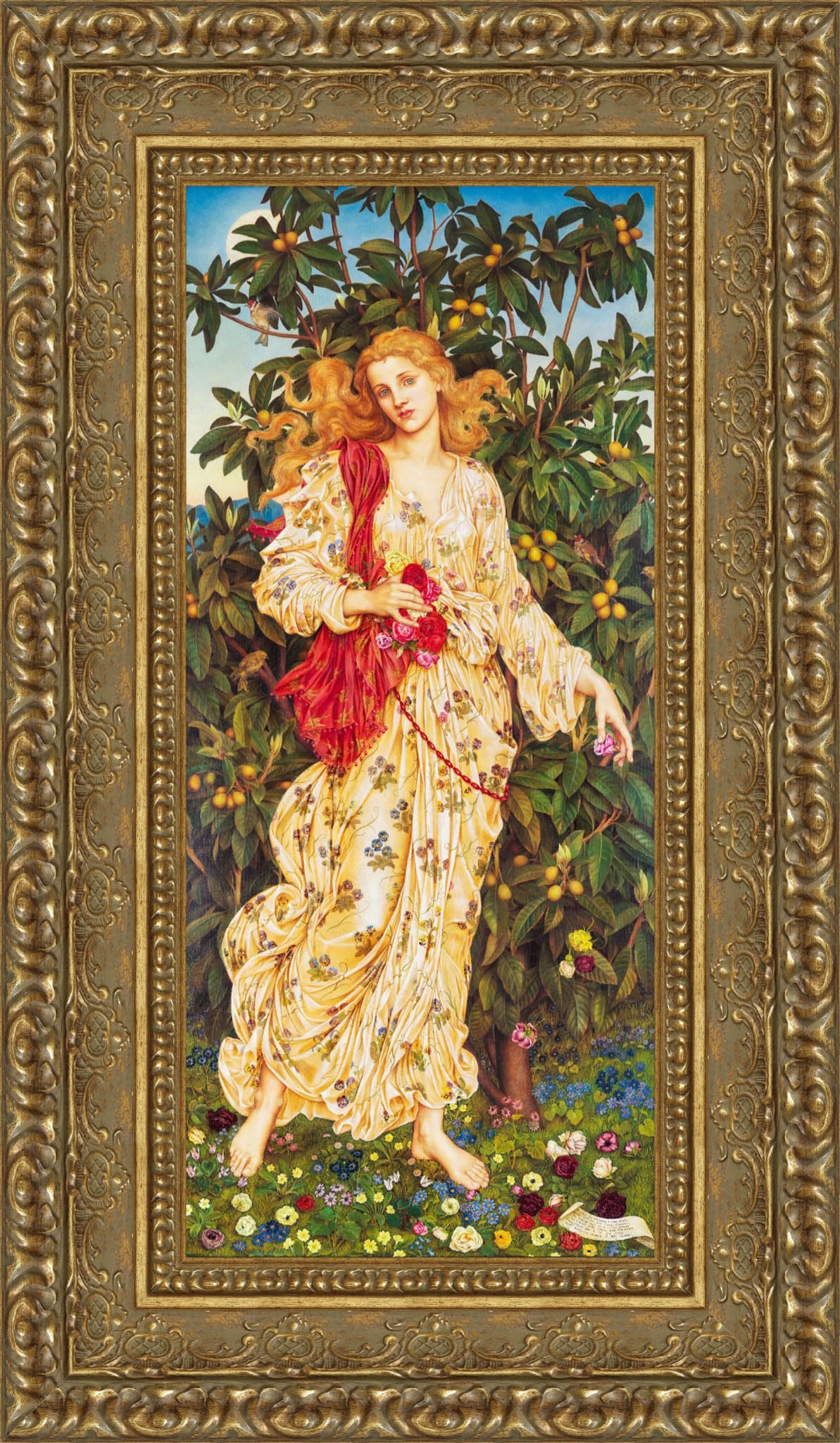 Flora by Evelyn De Morgan — Framed Giclee Canvas Print | Canvas Classics