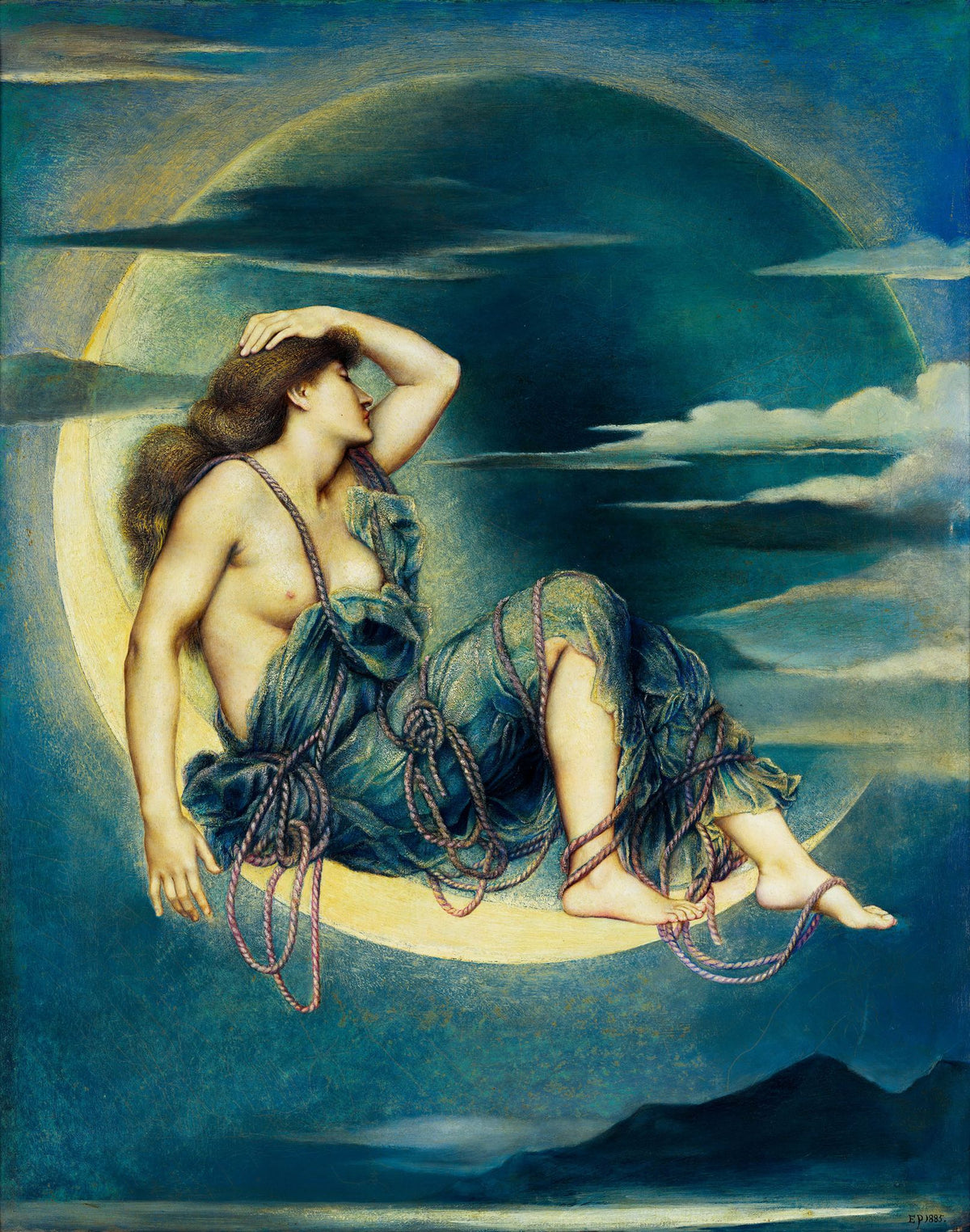 Luna – Evelyn De Morgan, 1885, framed