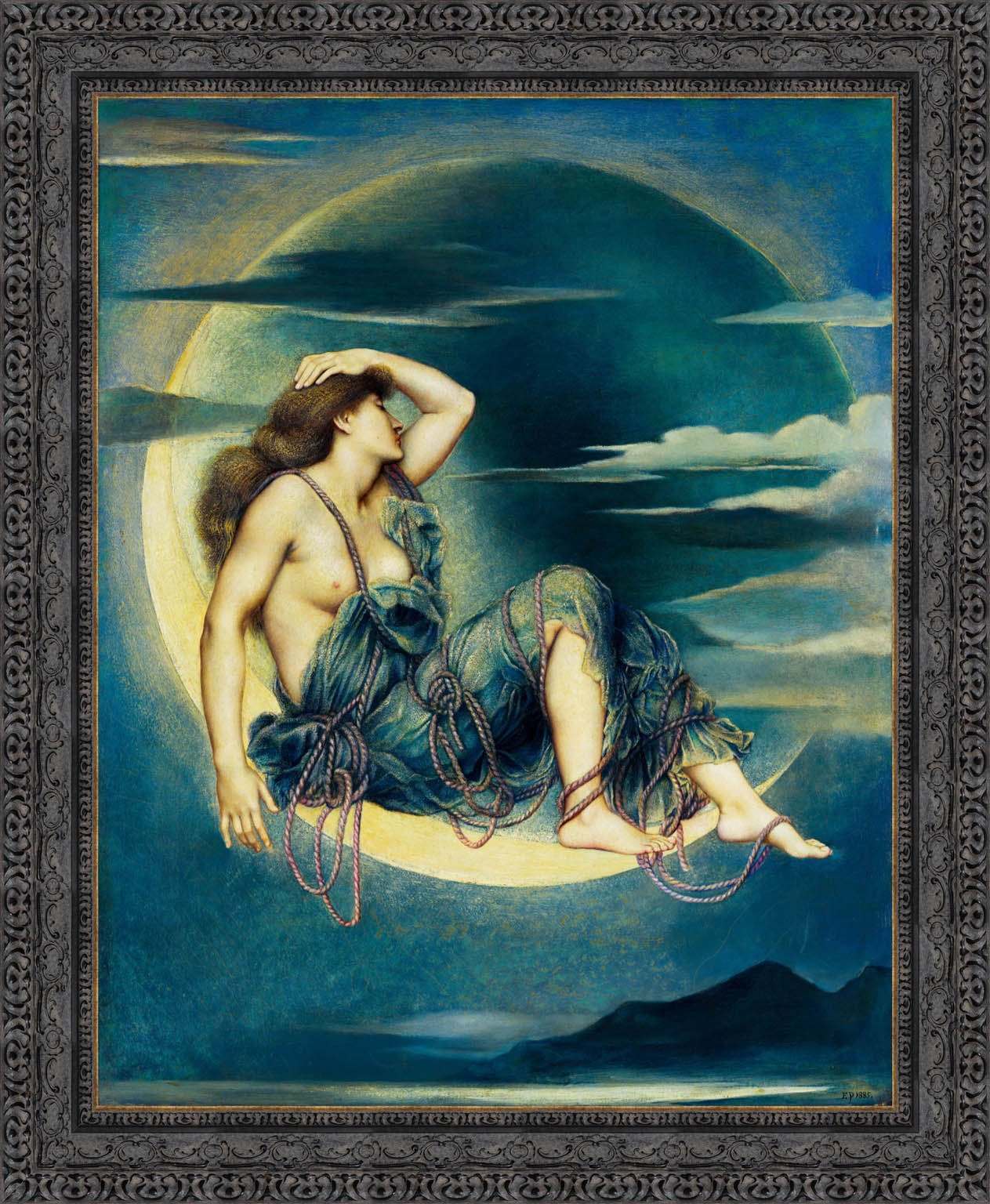 Luna by Evelyn De Morgan — Framed Giclee Canvas Print | Canvas Classics