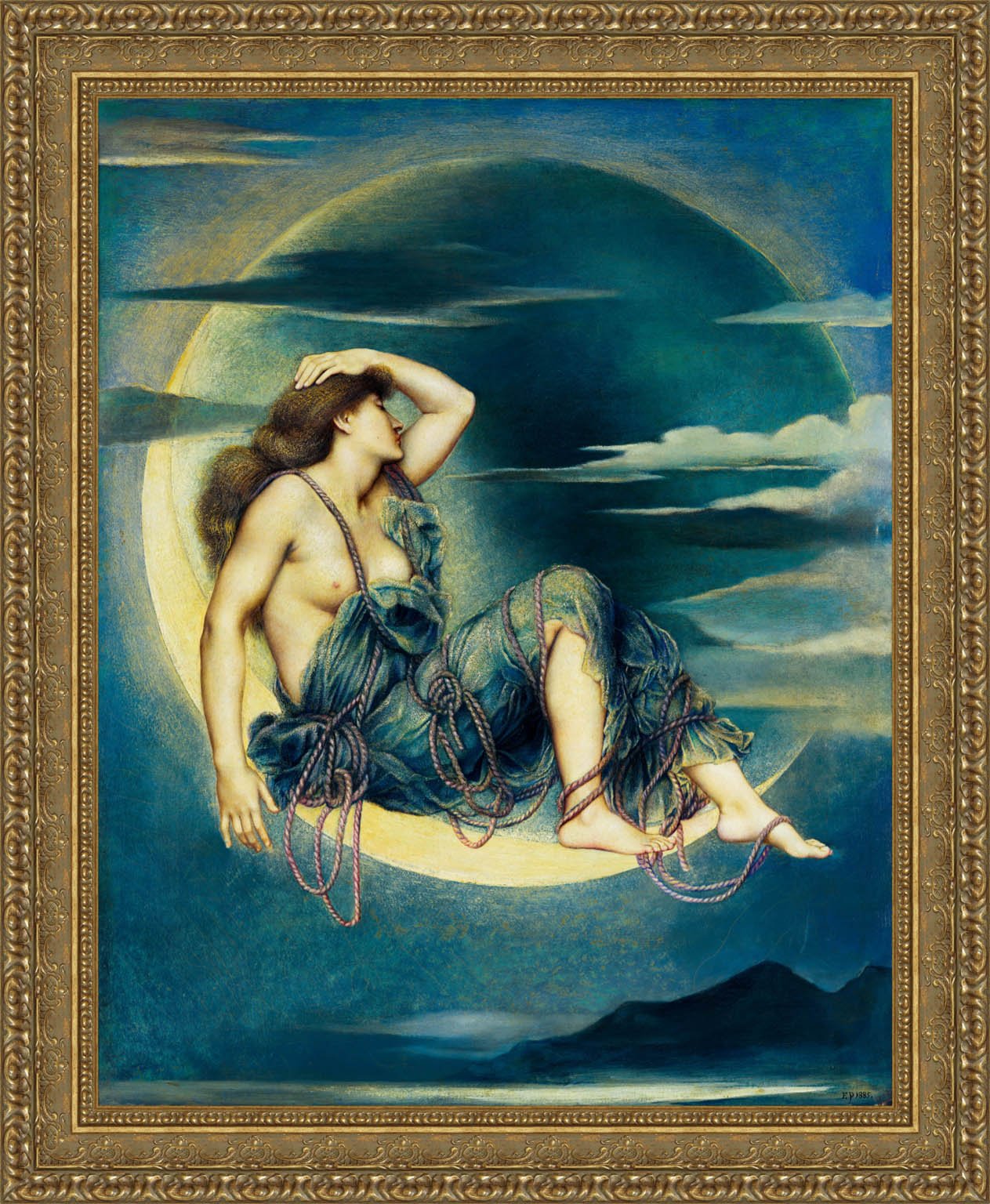 Luna by Evelyn De Morgan — Framed Giclee Canvas Print | Canvas Classics
