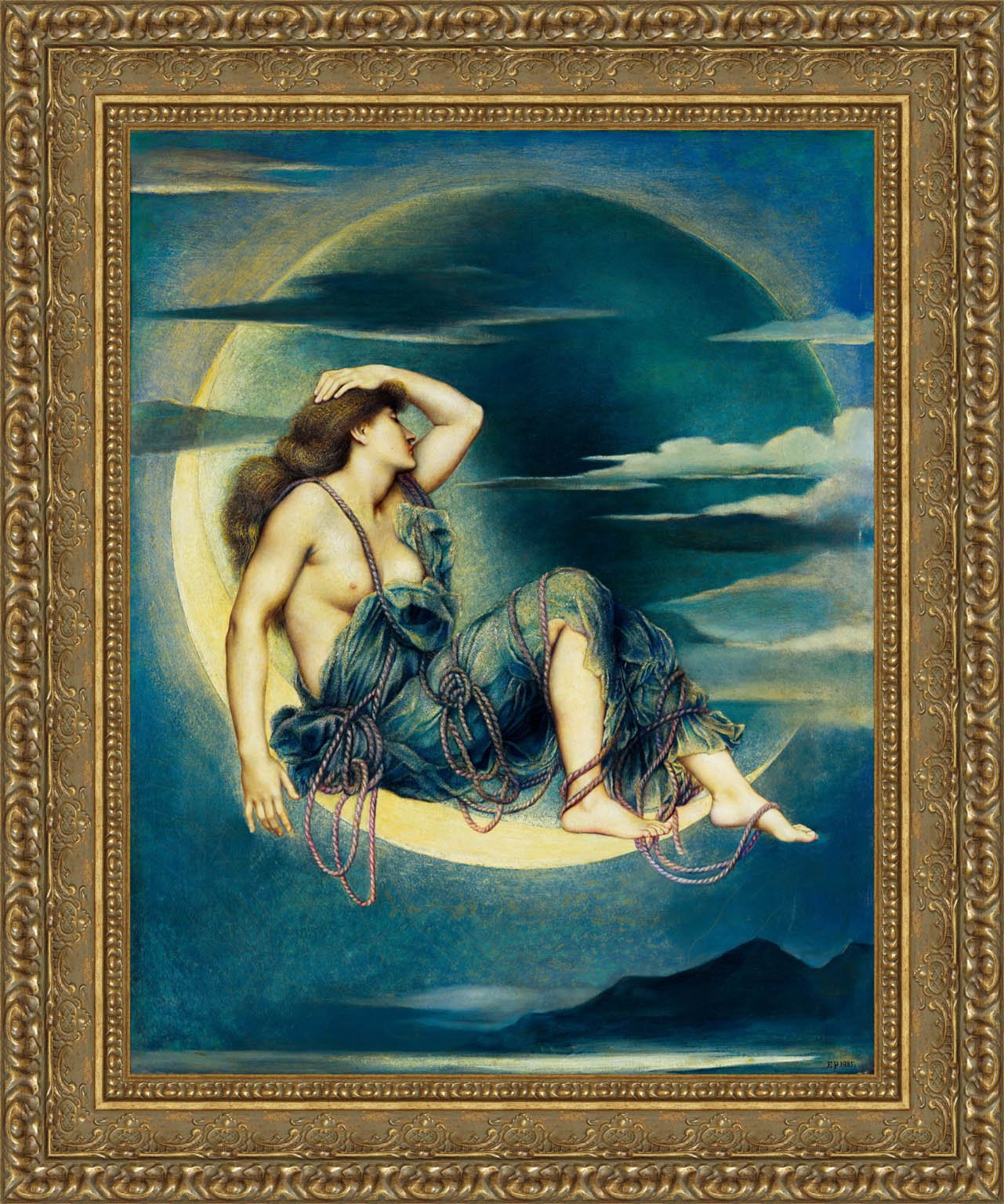 Luna by Evelyn De Morgan — Framed Giclee Canvas Print | Canvas Classics