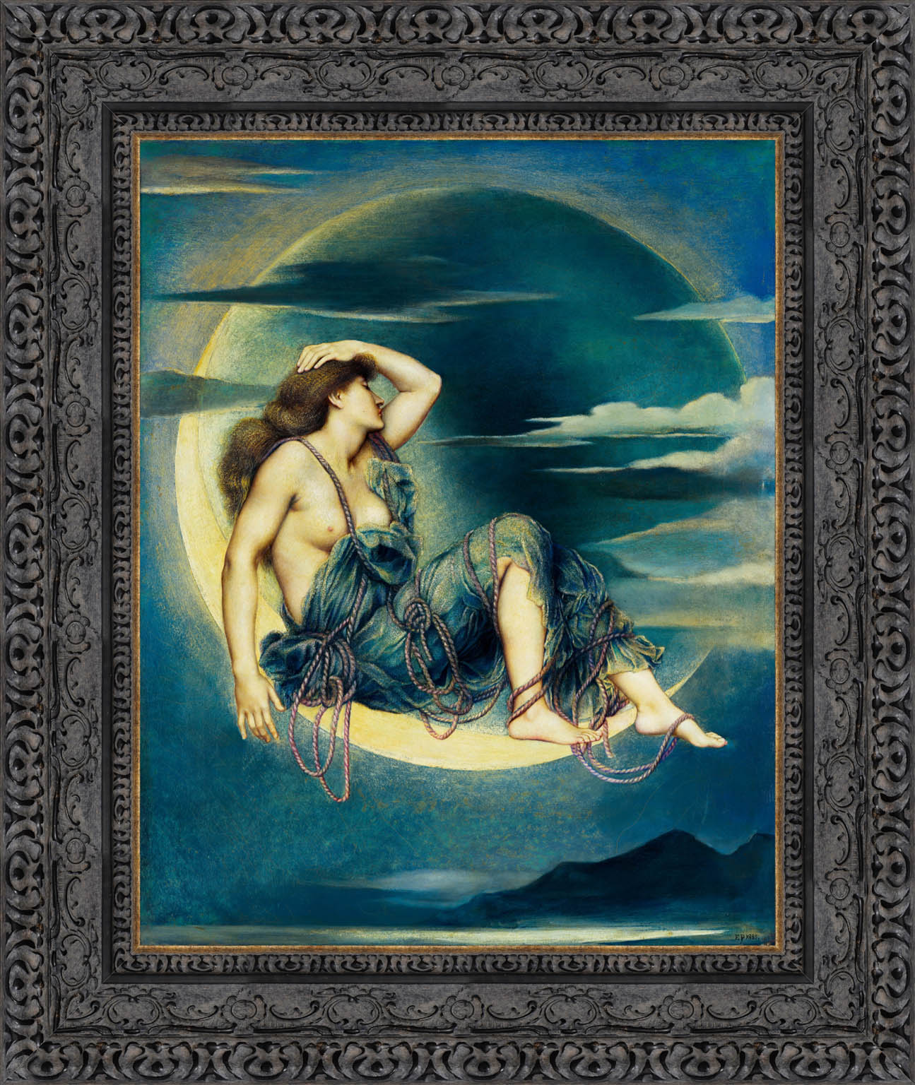 Luna by Evelyn De Morgan — Framed Giclee Canvas Print | Canvas Classics
