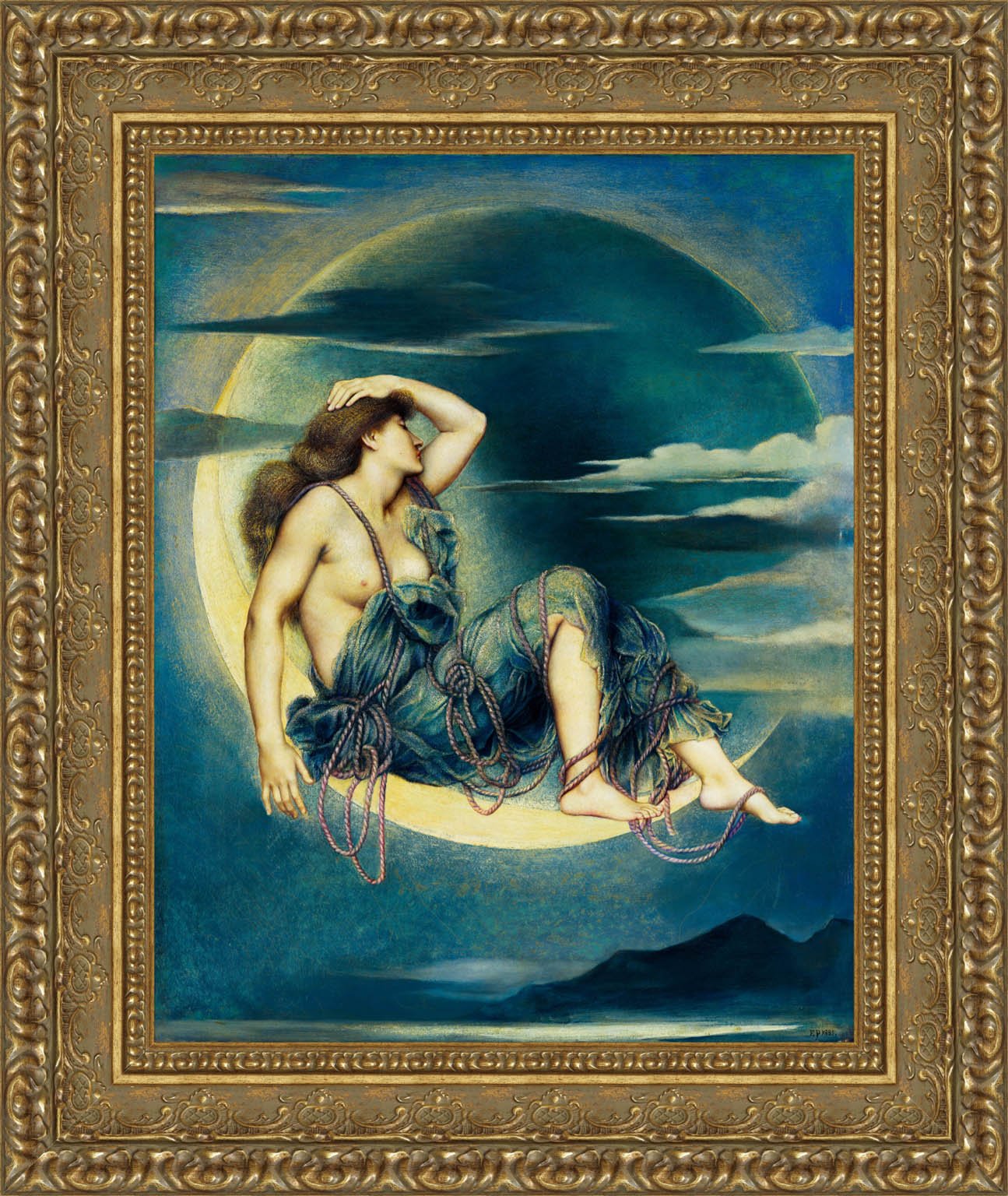 Luna by Evelyn De Morgan — Framed Giclee Canvas Print | Canvas Classics