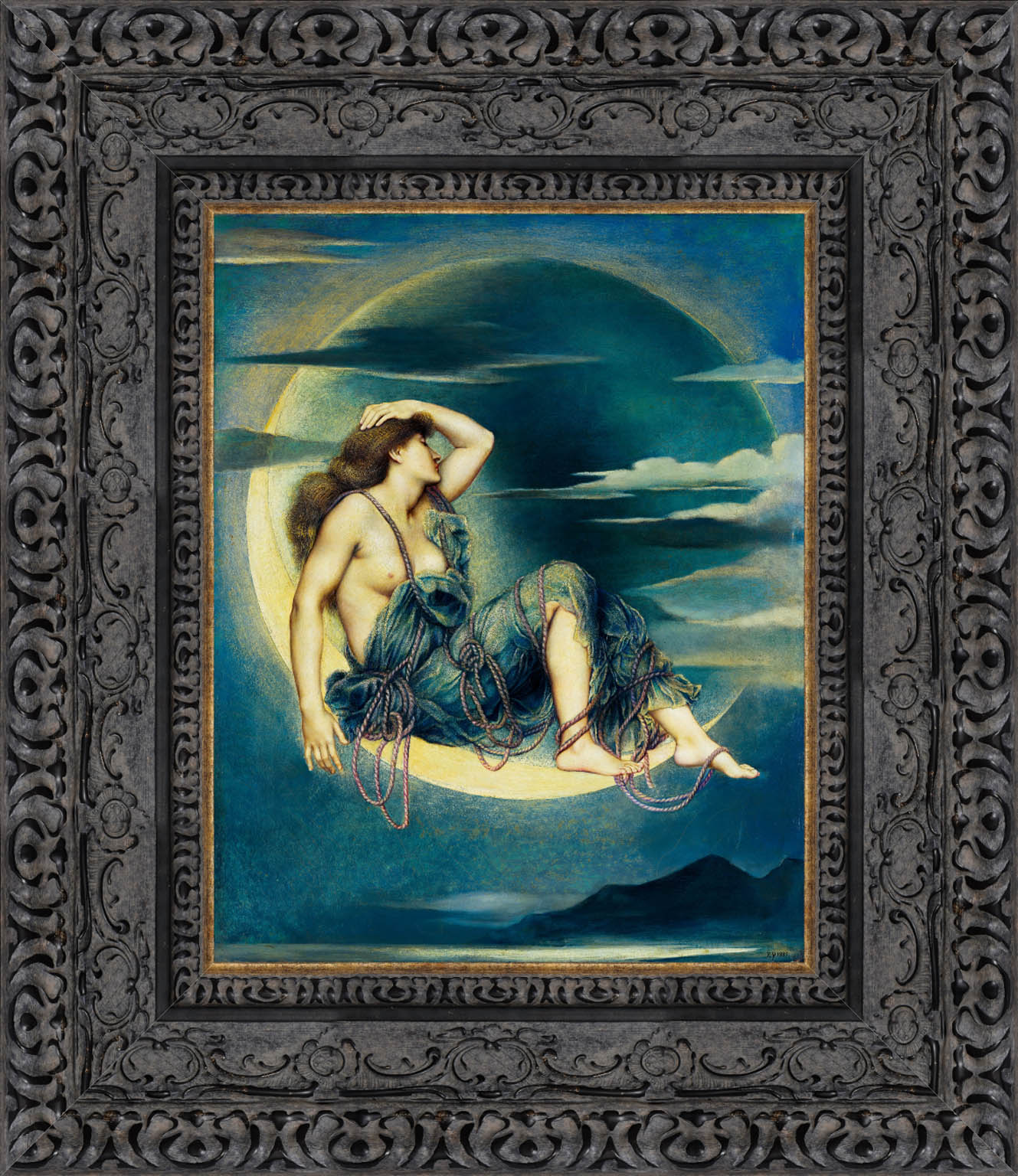 Luna by Evelyn De Morgan — Framed Giclee Canvas Print | Canvas Classics