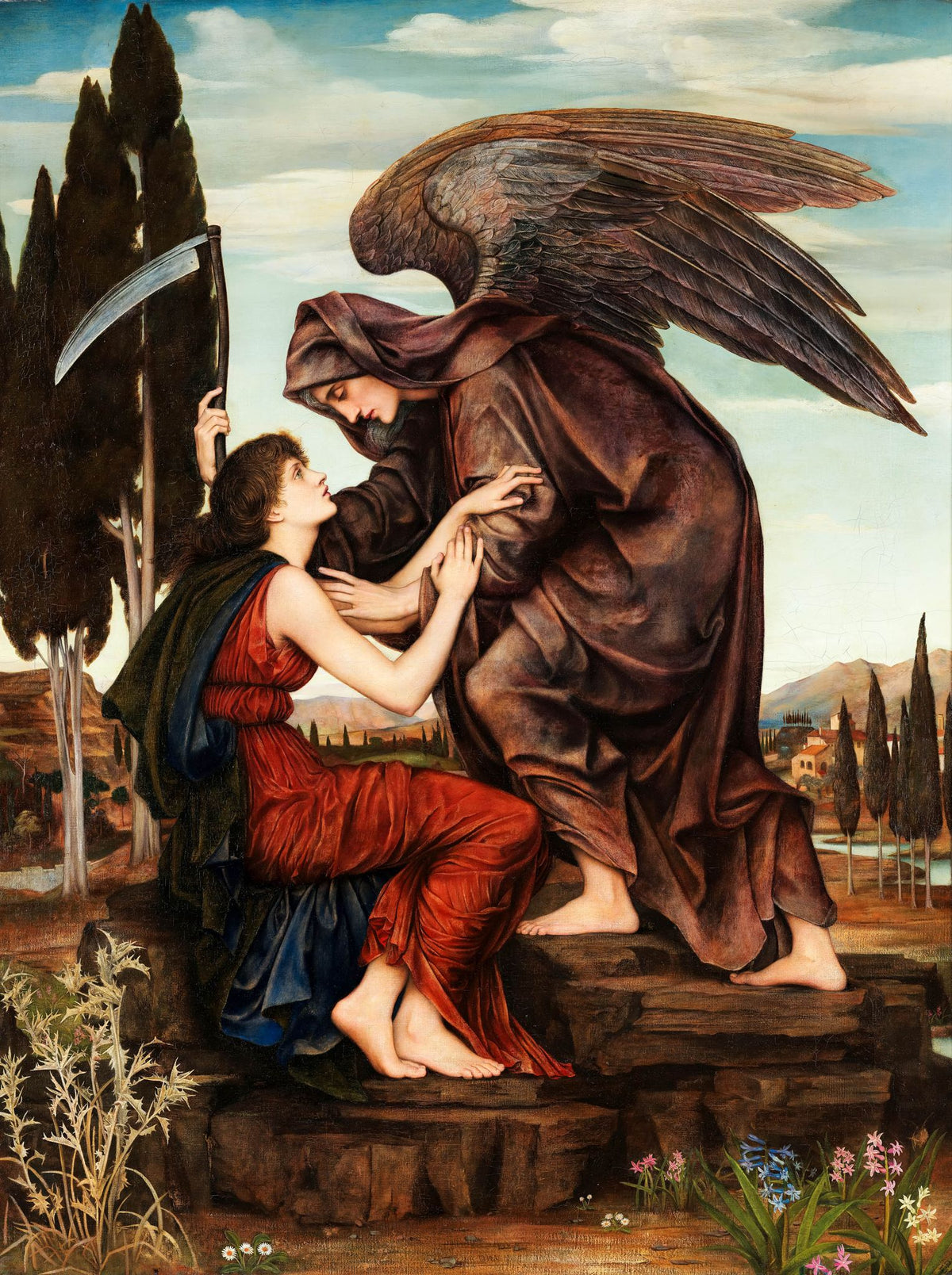 The Angel of Death – Evelyn De Morgan, 1890, framed