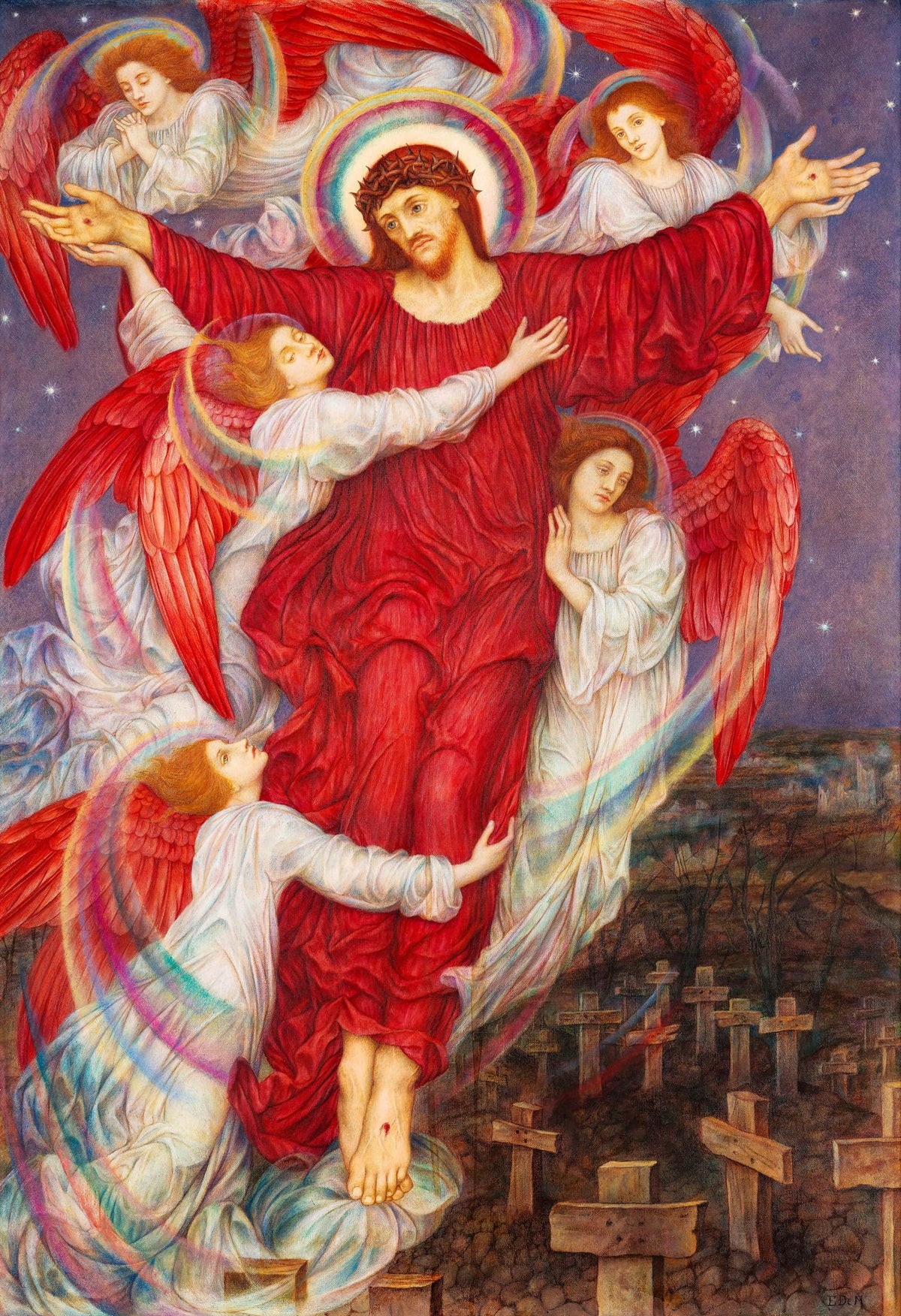 The Red Cross – Evelyn De Morgan, 1916, framed