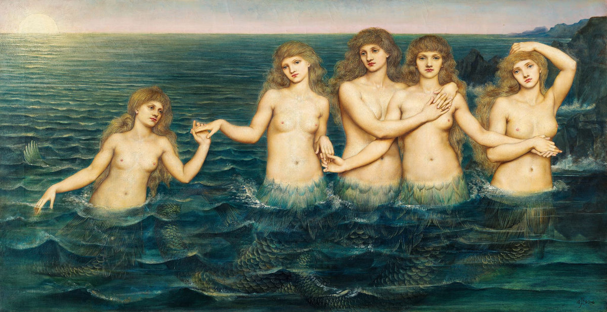 The Sea Maidens – Evelyn De Morgan, 1886, framed