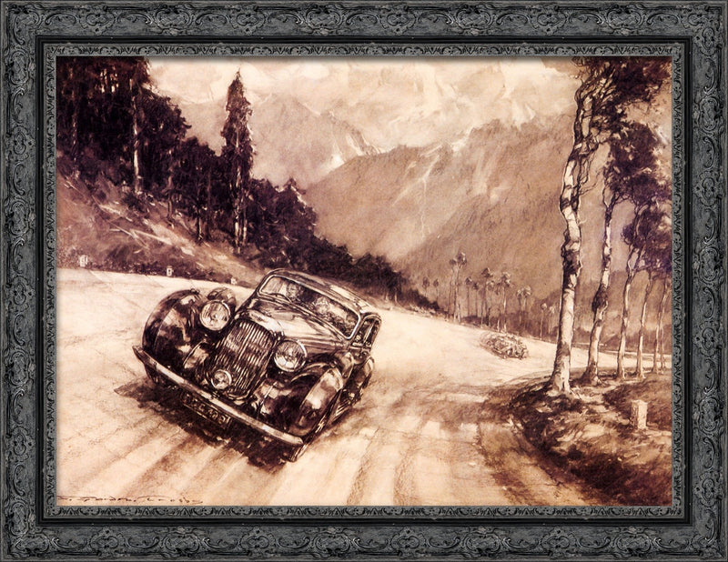 A Lagonda at Speed on the Continent – F. Gordon Crosby,. 1930