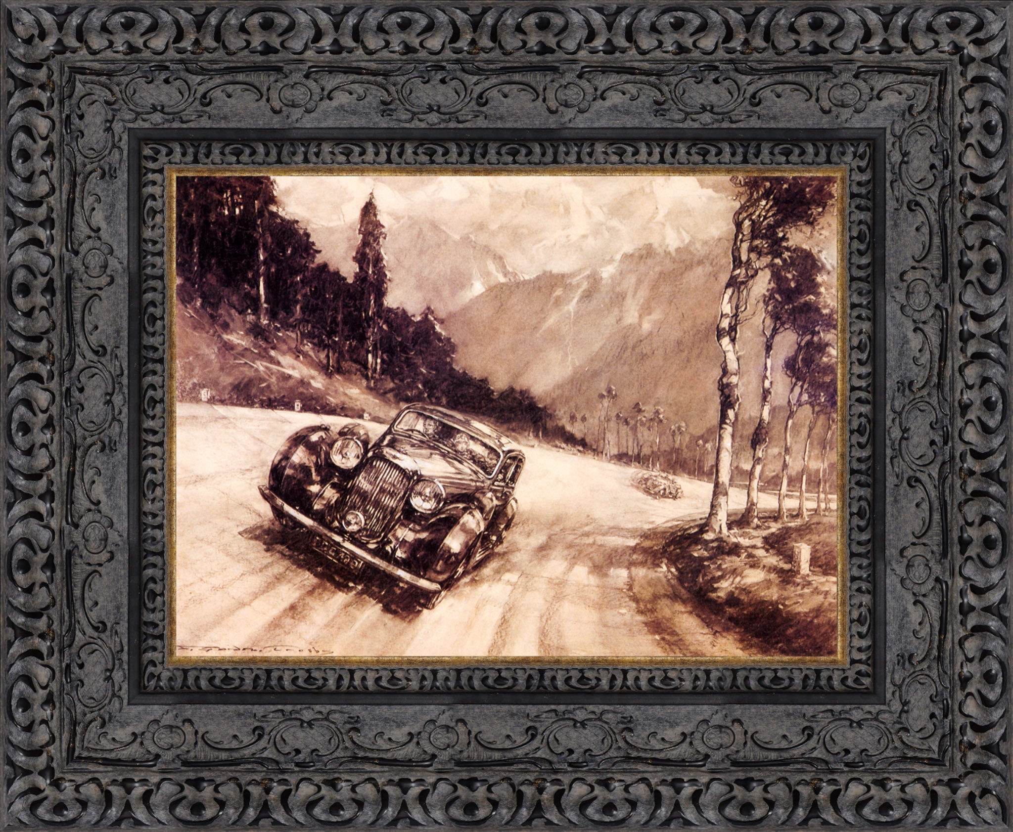 A Lagonda at Speed on the Continent – F. Gordon Crosby, c. 1930s - Canvas Classics