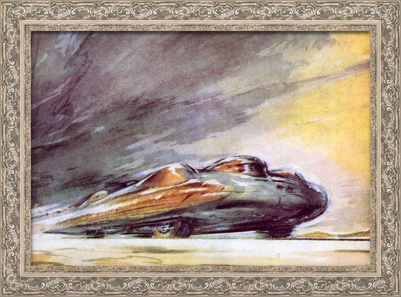 John Cobb’s Railton Breaking Record at 394mph, Utah – F. Gordon Crosby, 1947