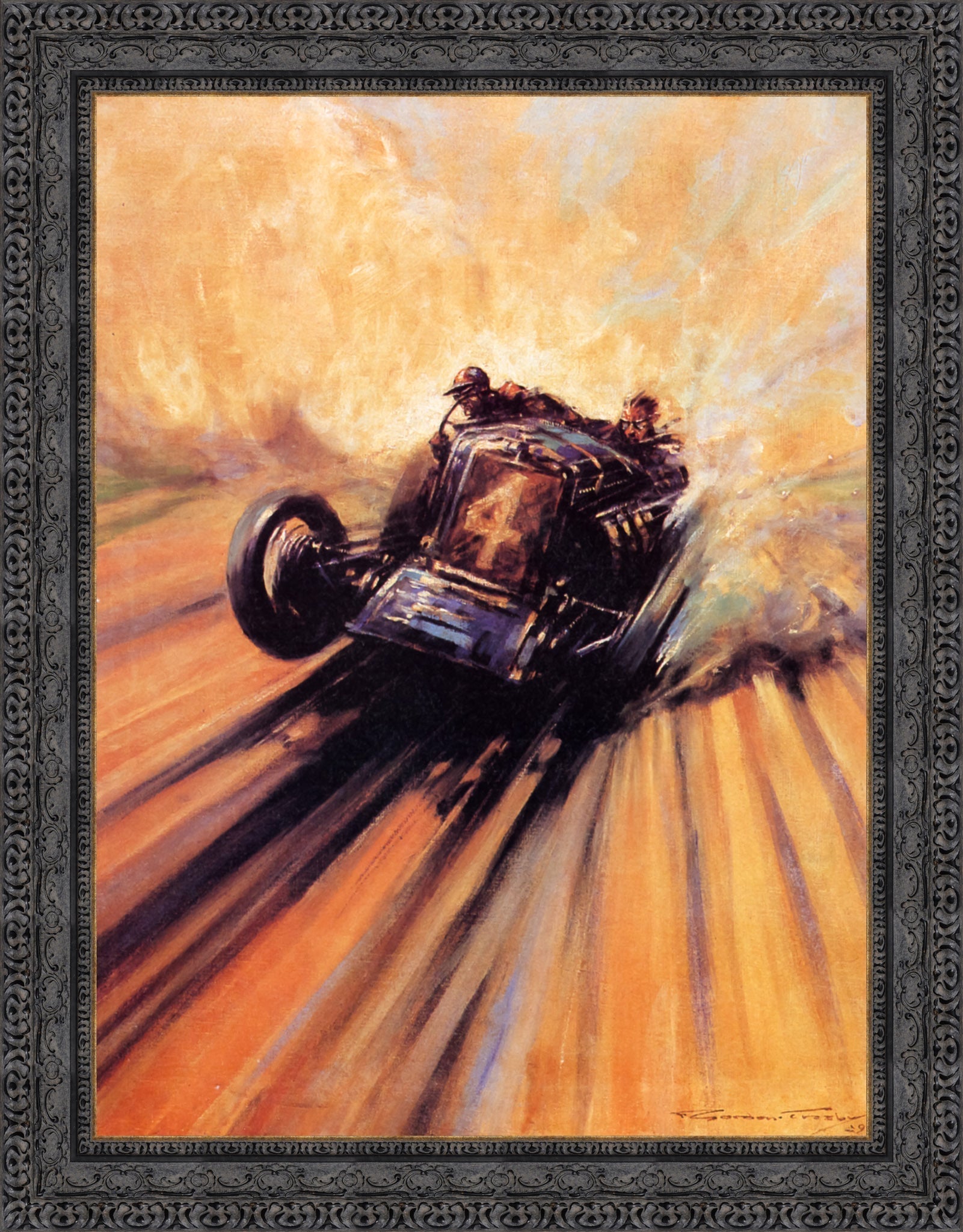 Kicking Up the Dust by F. Gordon Crosby — Framed Giclee Canvas Print | Canvas Classics