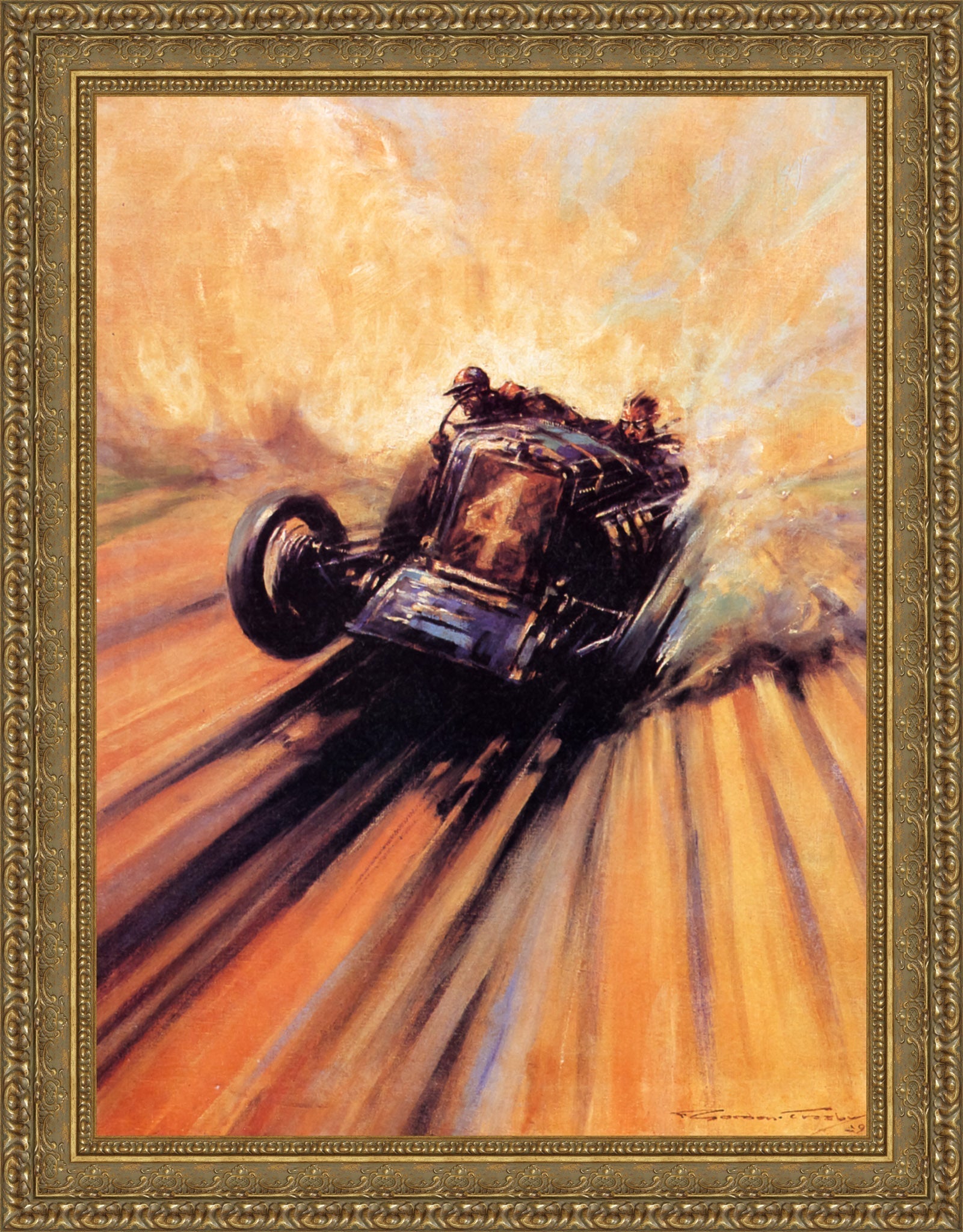 Kicking Up the Dust by F. Gordon Crosby — Framed Giclee Canvas Print | Canvas Classics