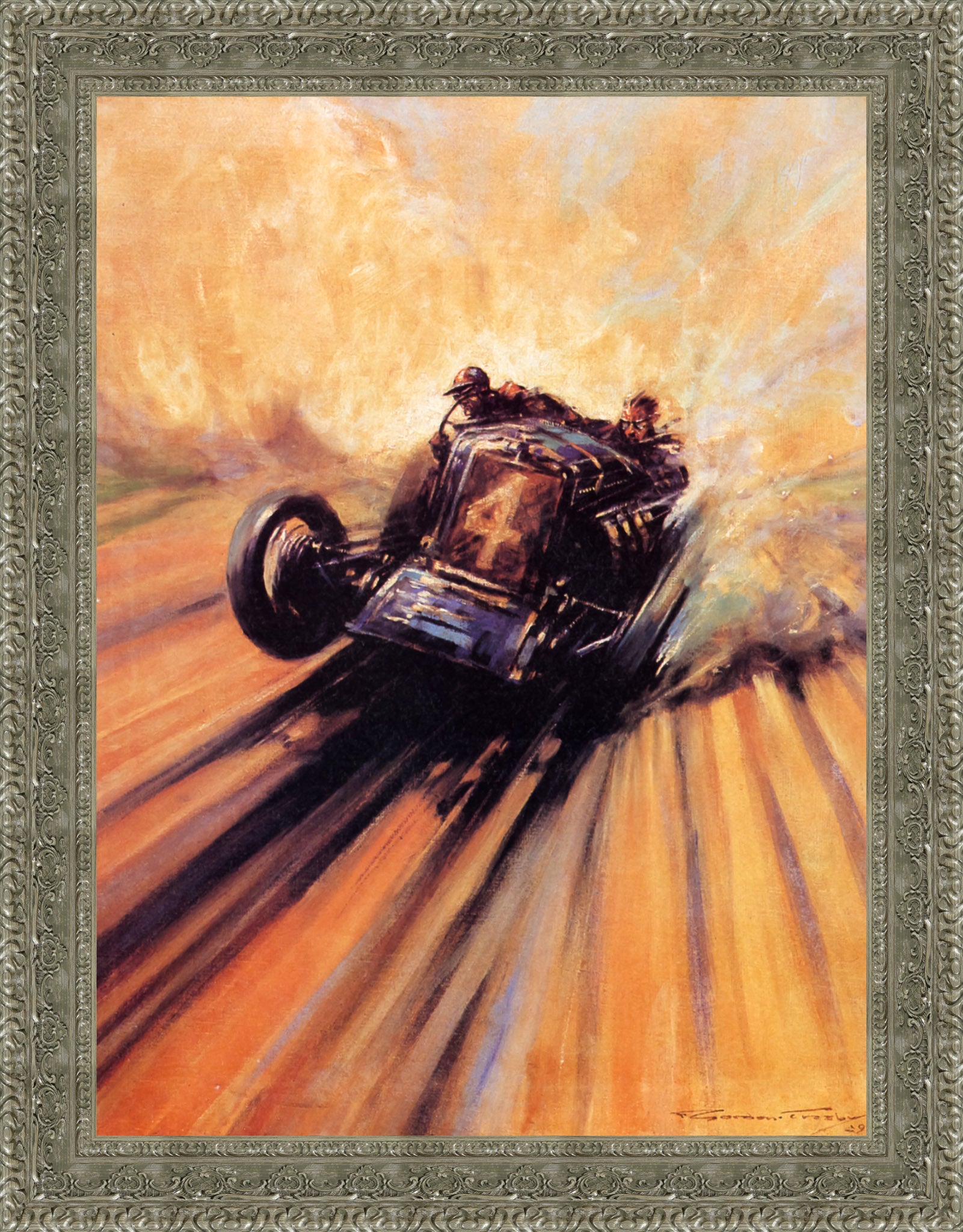 Kicking Up the Dust by F. Gordon Crosby — Framed Giclee Canvas Print | Canvas Classics