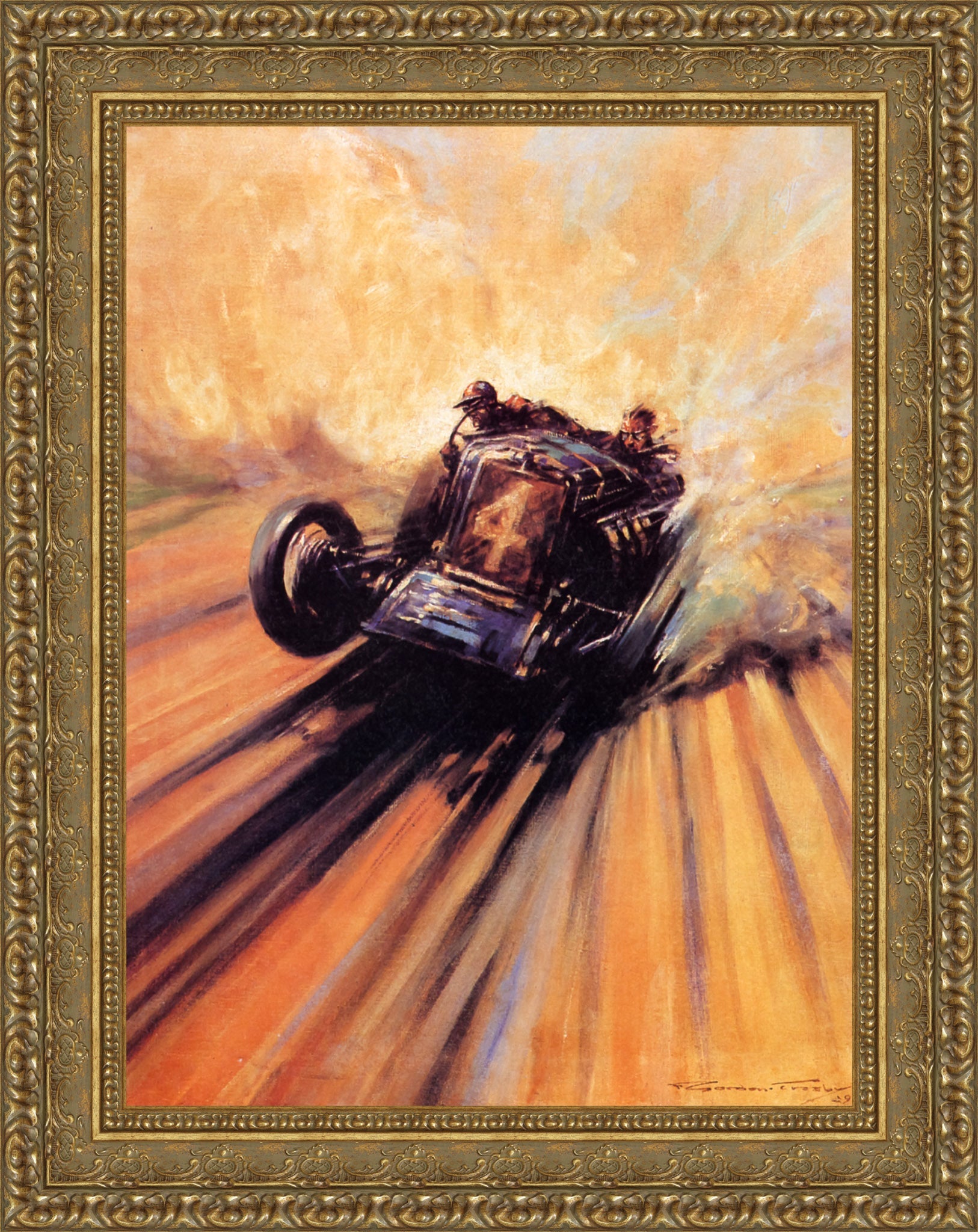 Kicking Up the Dust by F. Gordon Crosby — Framed Giclee Canvas Print | Canvas Classics