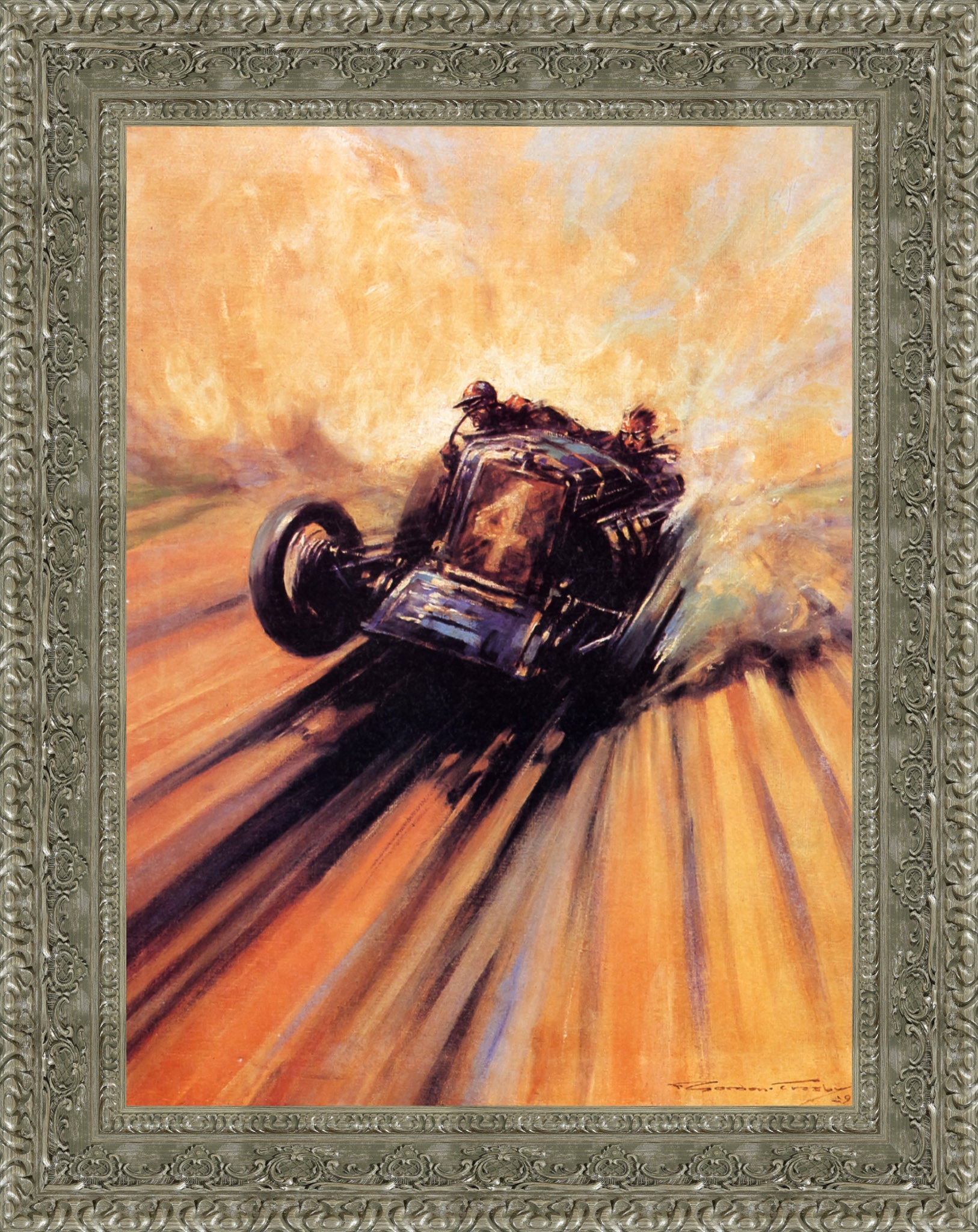 Kicking Up the Dust by F. Gordon Crosby — Framed Giclee Canvas Print | Canvas Classics