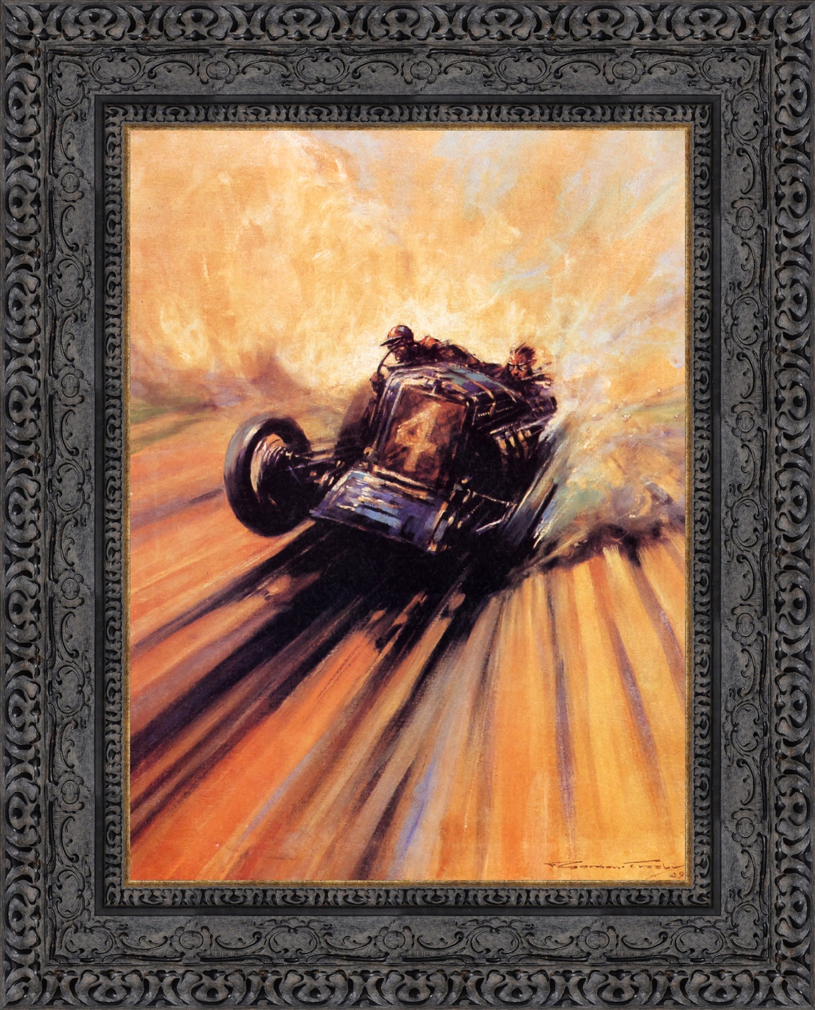Kicking Up the Dust by F. Gordon Crosby — Framed Giclee Canvas Print | Canvas Classics