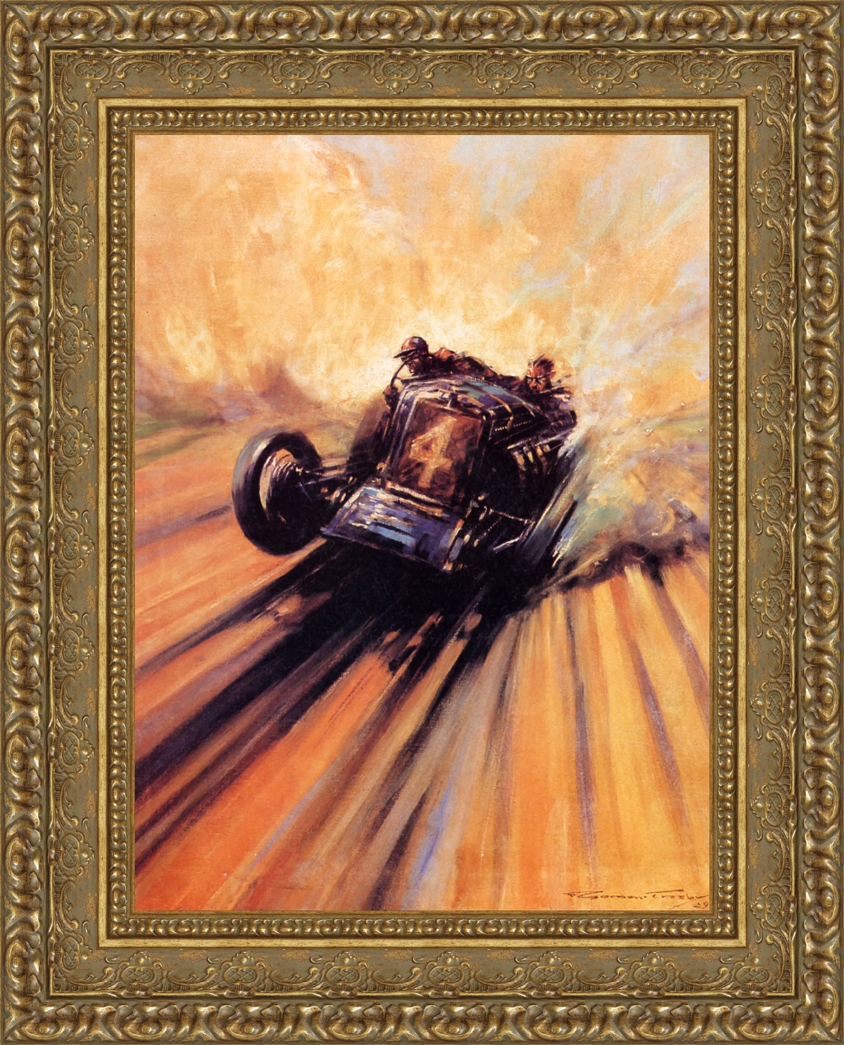 Kicking Up the Dust by F. Gordon Crosby — Framed Giclee Canvas Print | Canvas Classics