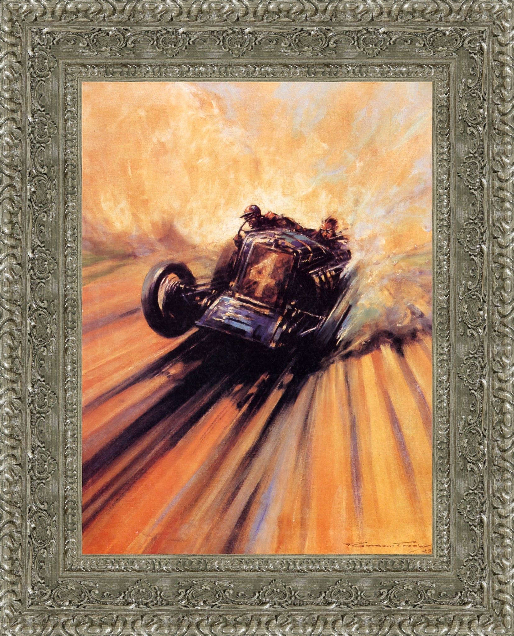 Kicking Up the Dust by F. Gordon Crosby — Framed Giclee Canvas Print | Canvas Classics