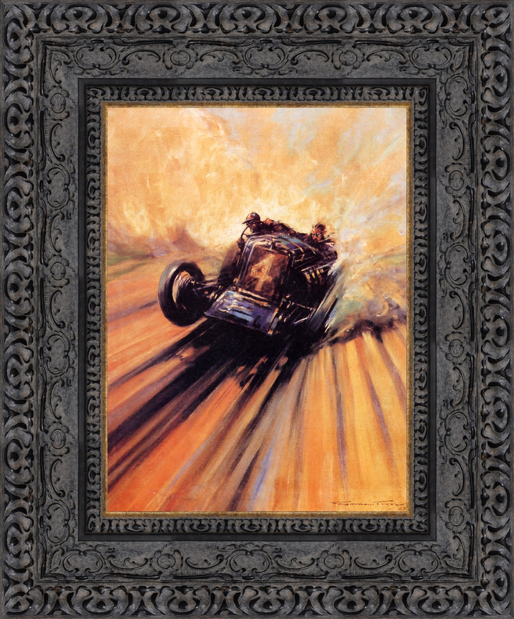 Kicking Up the Dust by F. Gordon Crosby — Framed Giclee Canvas Print | Canvas Classics