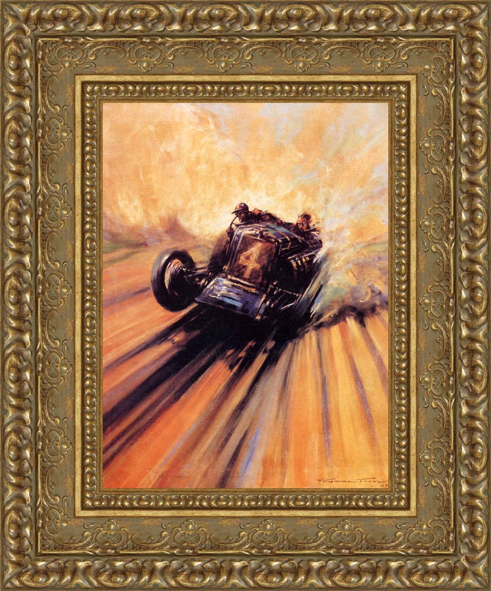 Kicking Up the Dust by F. Gordon Crosby — Framed Giclee Canvas Print | Canvas Classics