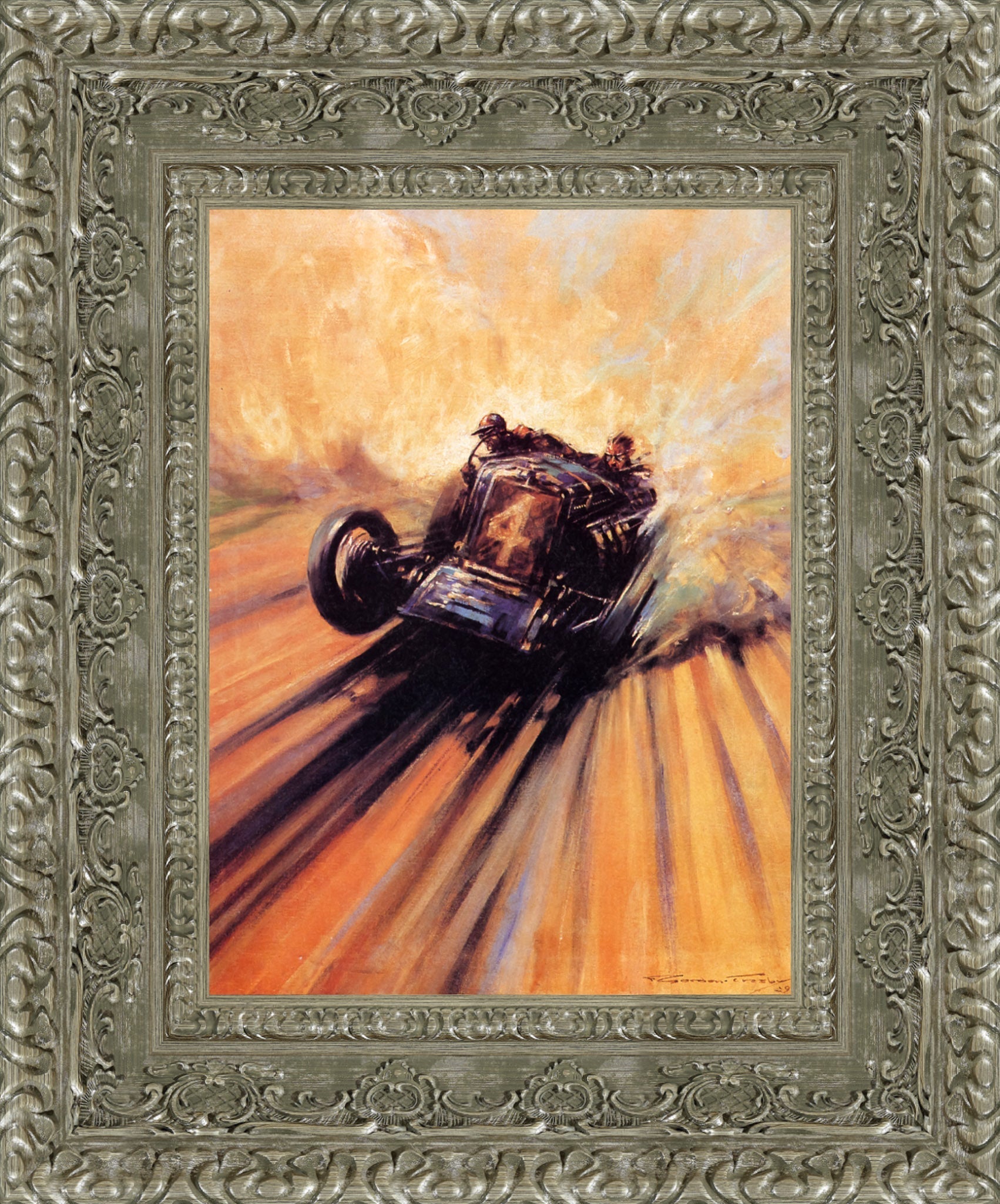 Kicking Up the Dust by F. Gordon Crosby — Framed Giclee Canvas Print | Canvas Classics