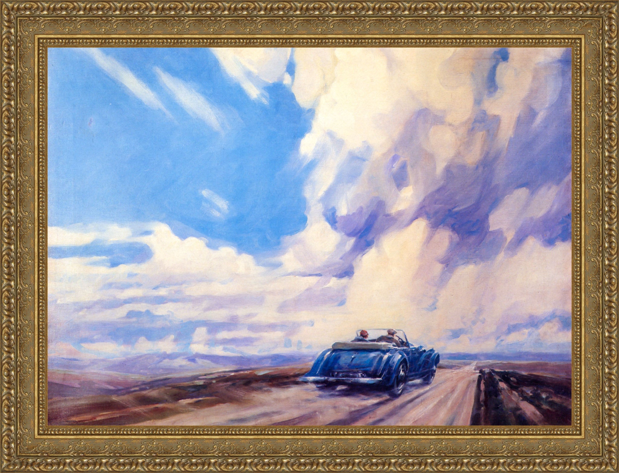 Lagonda V12 by F. Gordon Crosby — Framed Giclee Canvas Print | Canvas Classics
