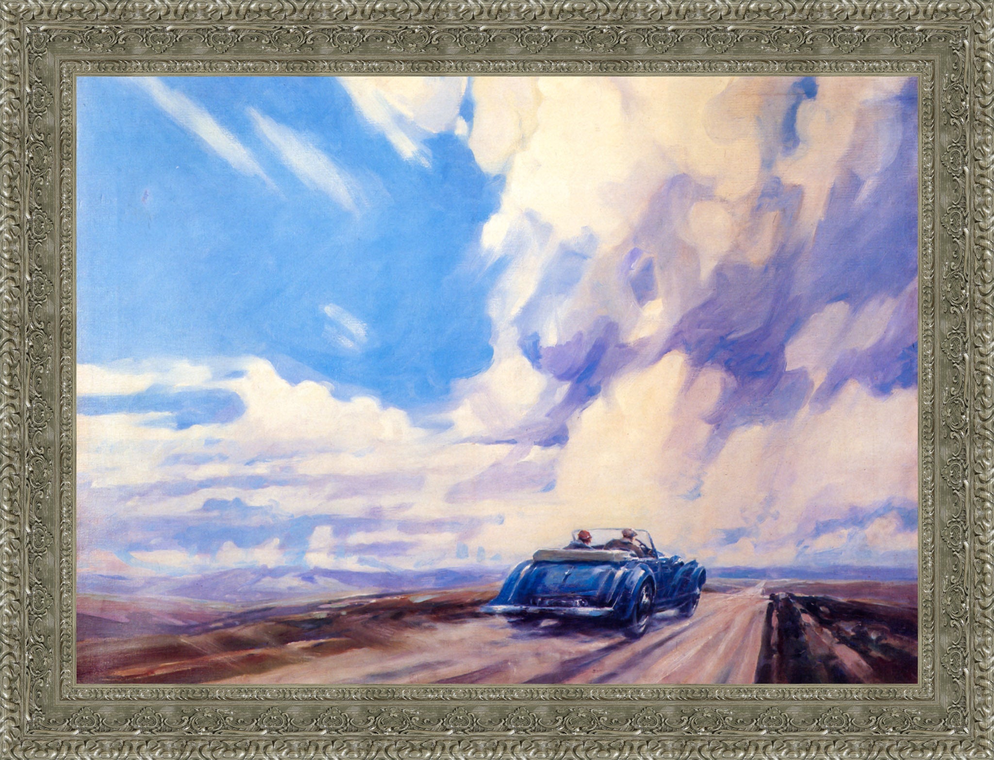 Lagonda V12 by F. Gordon Crosby — Framed Giclee Canvas Print | Canvas Classics