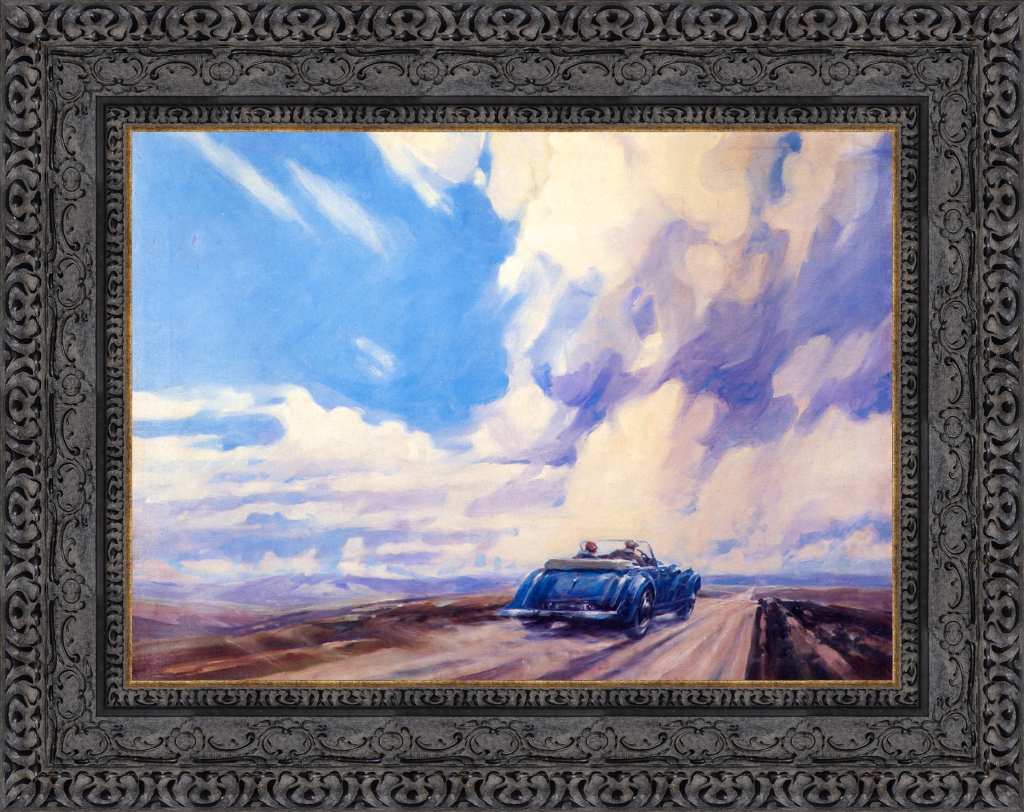 Lagonda V12 by F. Gordon Crosby — Framed Giclee Canvas Print | Canvas Classics