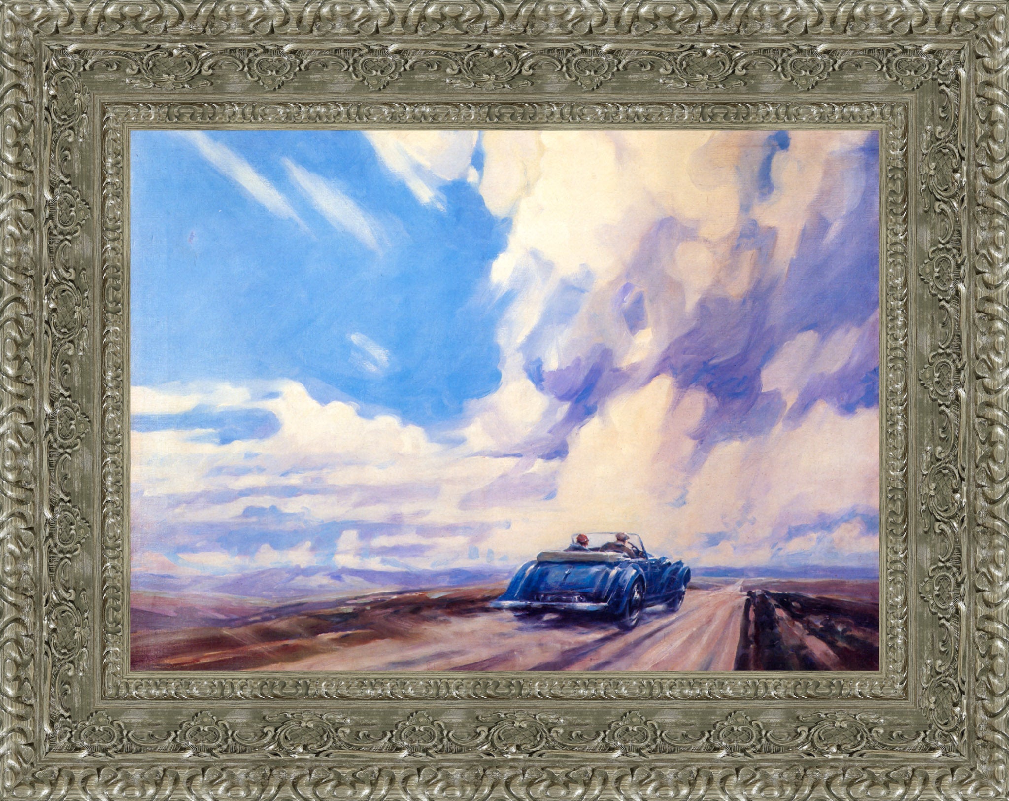 Lagonda V12 by F. Gordon Crosby — Framed Giclee Canvas Print | Canvas Classics