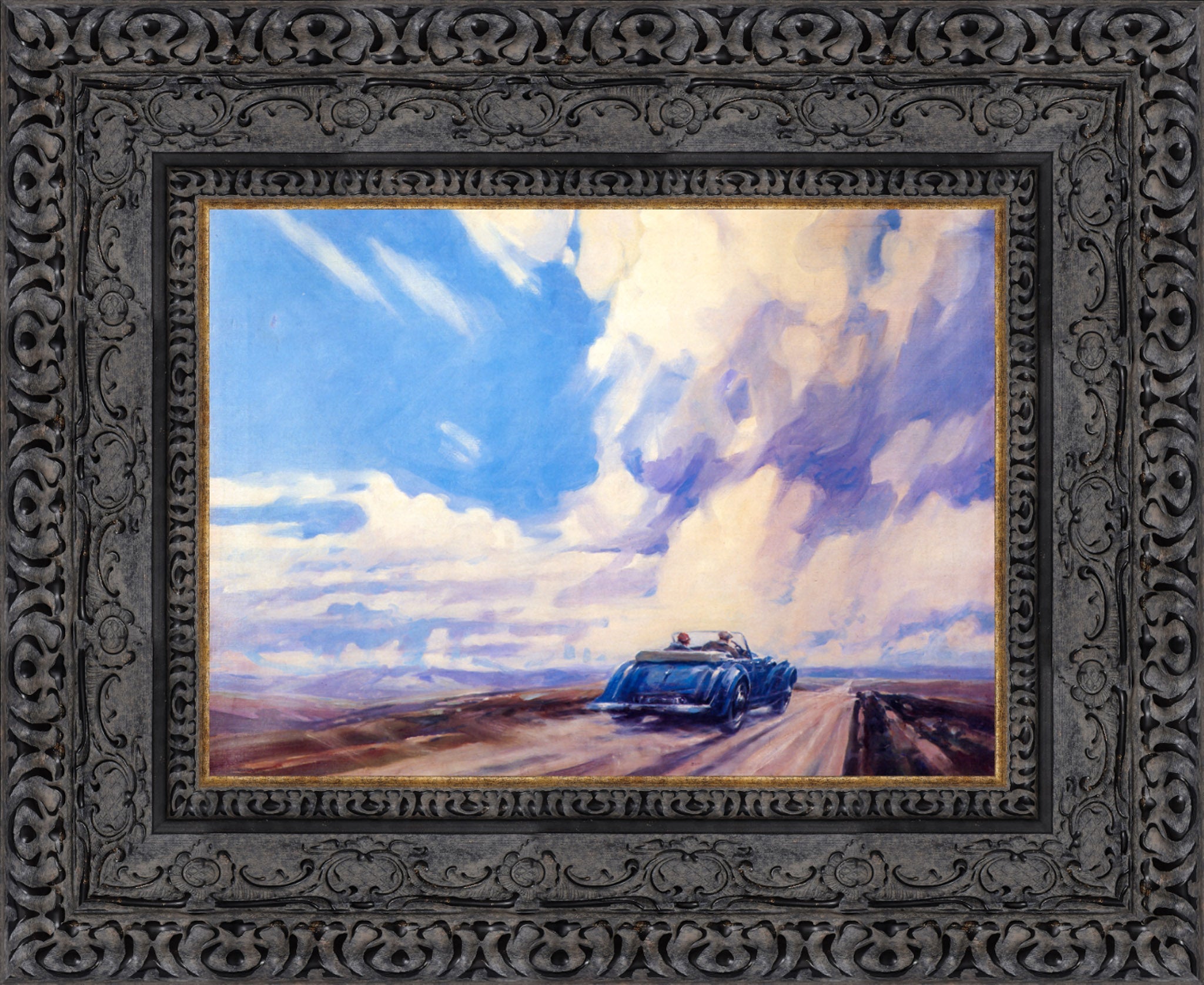 Lagonda V12 by F. Gordon Crosby — Framed Giclee Canvas Print | Canvas Classics