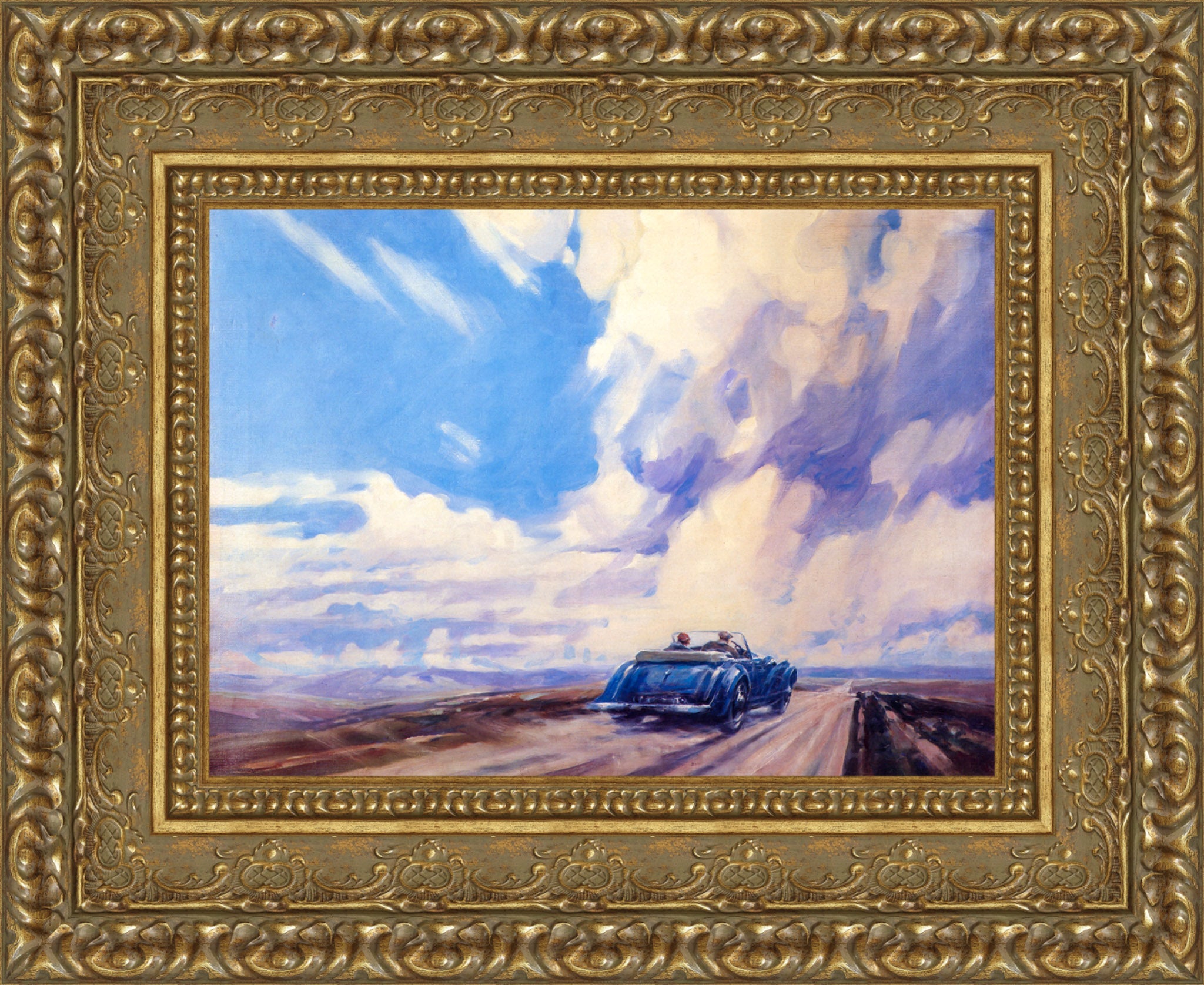 Lagonda V12 by F. Gordon Crosby — Framed Giclee Canvas Print | Canvas Classics