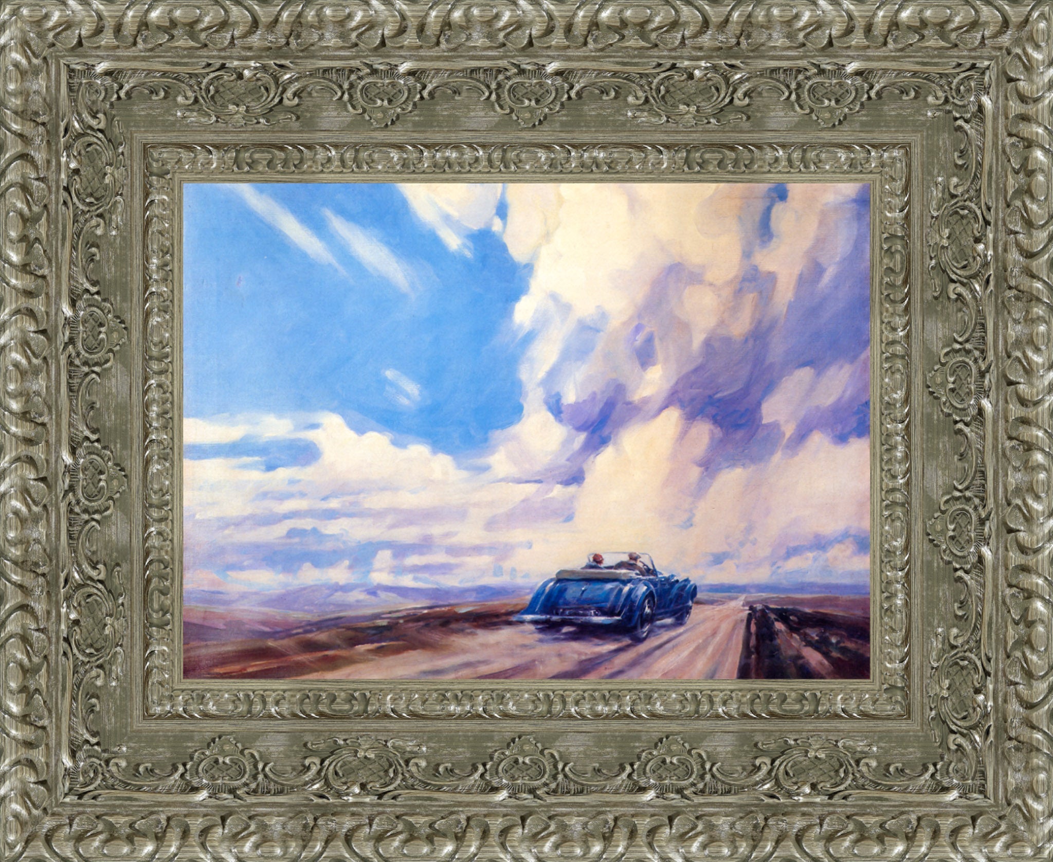 Lagonda V12 by F. Gordon Crosby — Framed Giclee Canvas Print | Canvas Classics
