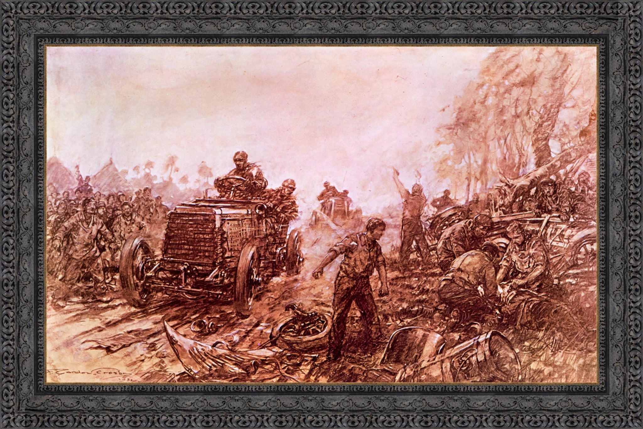 Last of the Great Open Races 1903 by F. Gordon Crosby — Framed Giclee Canvas Print | Canvas Classics
