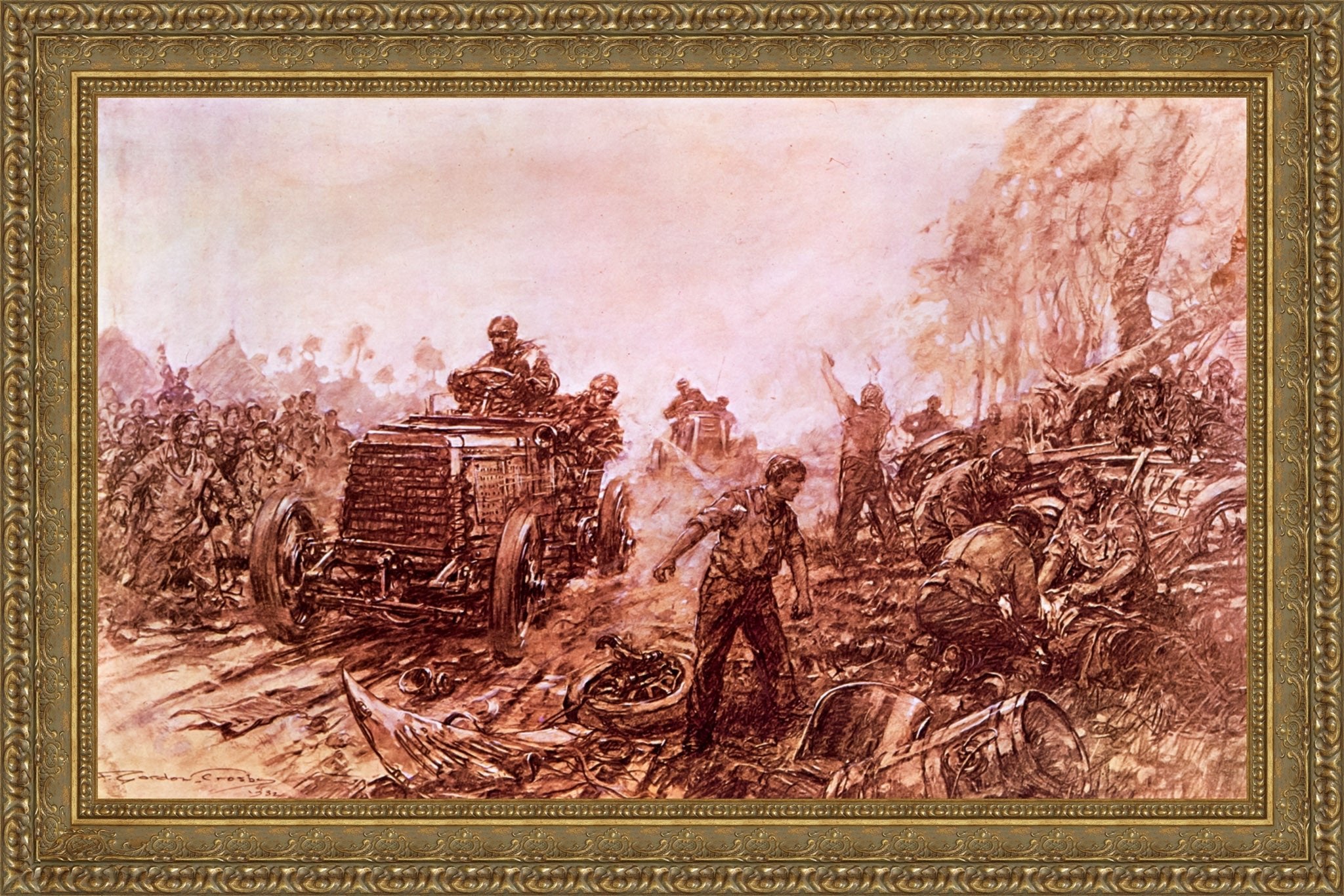 Last of the Great Open Races 1903 by F. Gordon Crosby — Framed Giclee Canvas Print | Canvas Classics